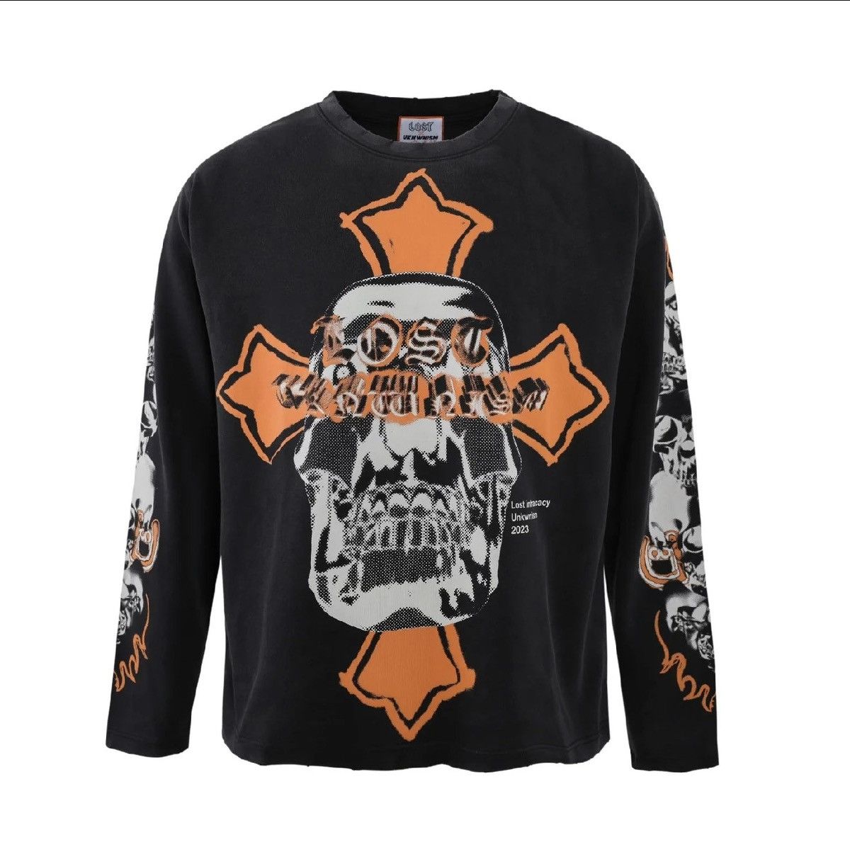 LOST INTRICACY Lost x UNKWNISM Black & Orange LS Tee Size US XL / EU 56 / 4 - 1 Thumbnail