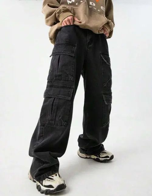 Jean Cargo Vintage washed RETRO jeans denim Size US 34 / EU 50 - 3 Thumbnail