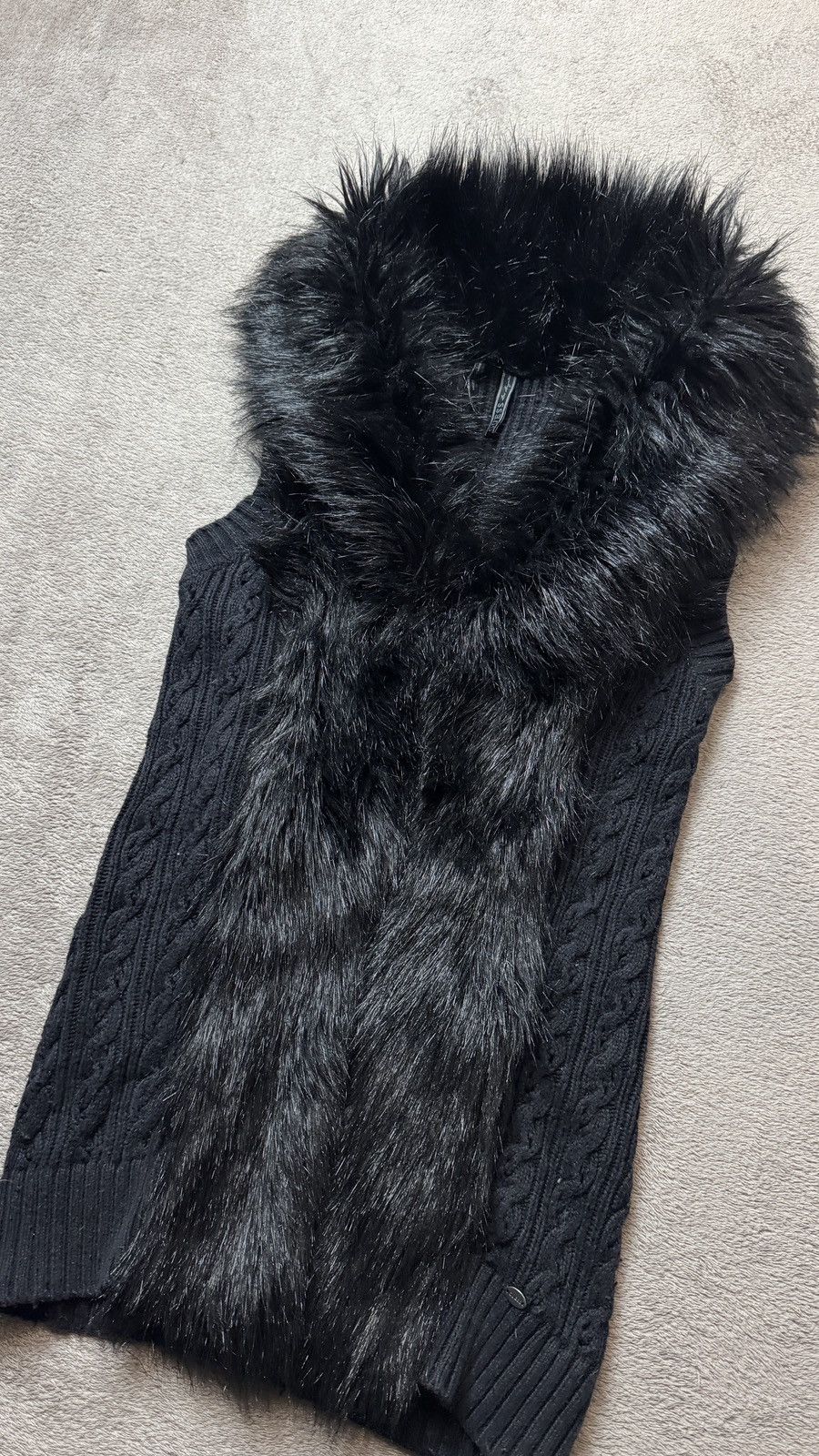 Japanese Brand Guess Y2K Faux Fur Knit Vest Jacket miu miu punk grunge cdg Size XS / US 0-2 / IT 36-38 - 3 Thumbnail