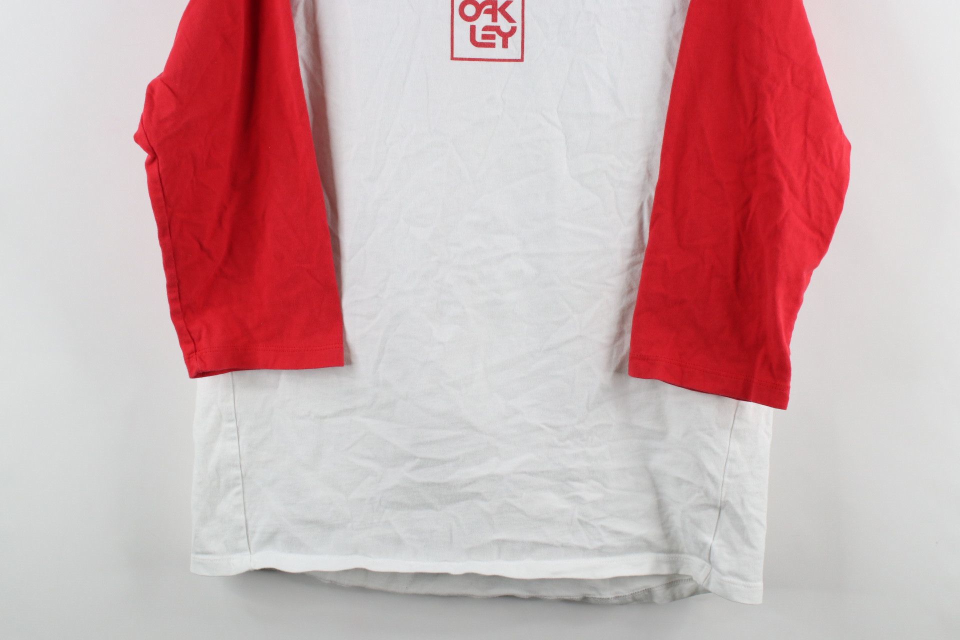 Oakley × Vintage Vintage Oakley Spell Out Box Logo 3/4 Sleeve Raglan T-Shirt Size US XL / EU 56 / 4 - 3 Thumbnail