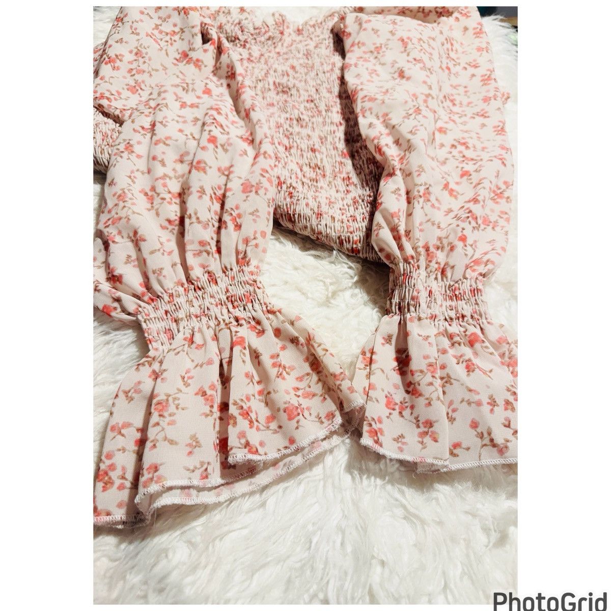 PRINCESS POLLY Princess Polly Floral Puff Sleeve Dress Size L / US 10 / IT 46 - 10 Thumbnail
