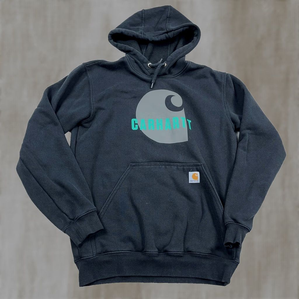 Carhartt Carhartt Hoodie Men Small Black Sweatshirt Spell Out Loose Fit Faded Retro Adult Size US S / EU 44-46 / 1 - 1 Thumbnail