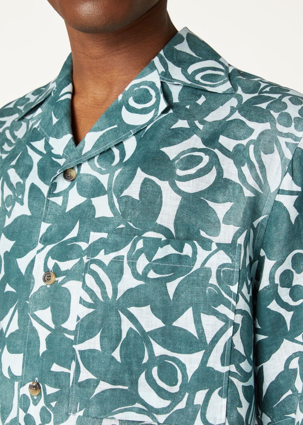 Loro Piana o1w1db10725 FAO7688 Federico Linen Shirt in Green/White Size US S / EU 44-46 / 1 - 3 Thumbnail