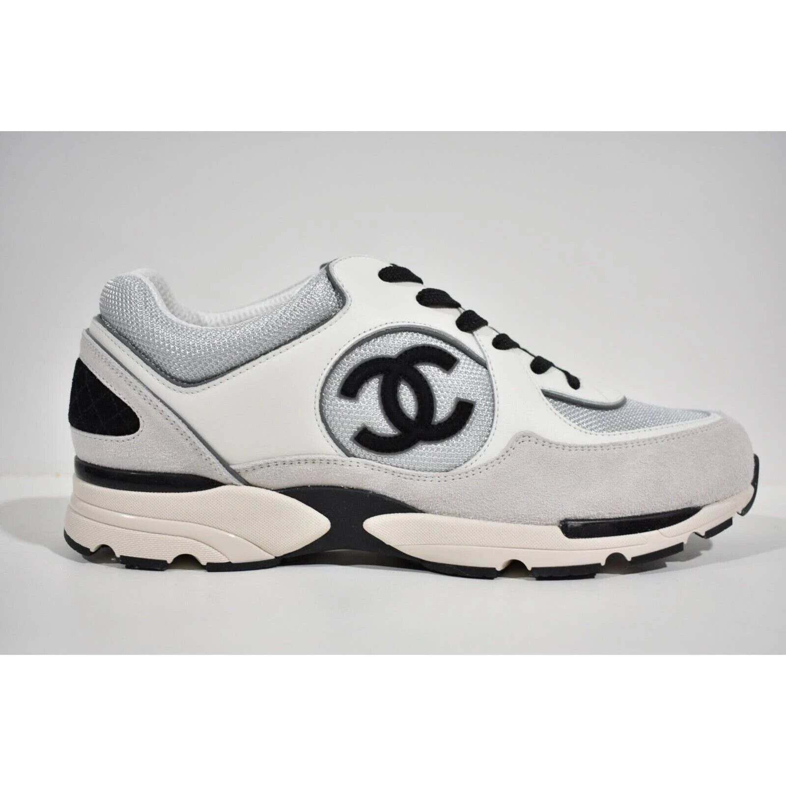 Chanel Chanel Black White CC Logo Low Top Trainer Sneaker 46 13 Size US 13 / EU 46 - 1 Thumbnail