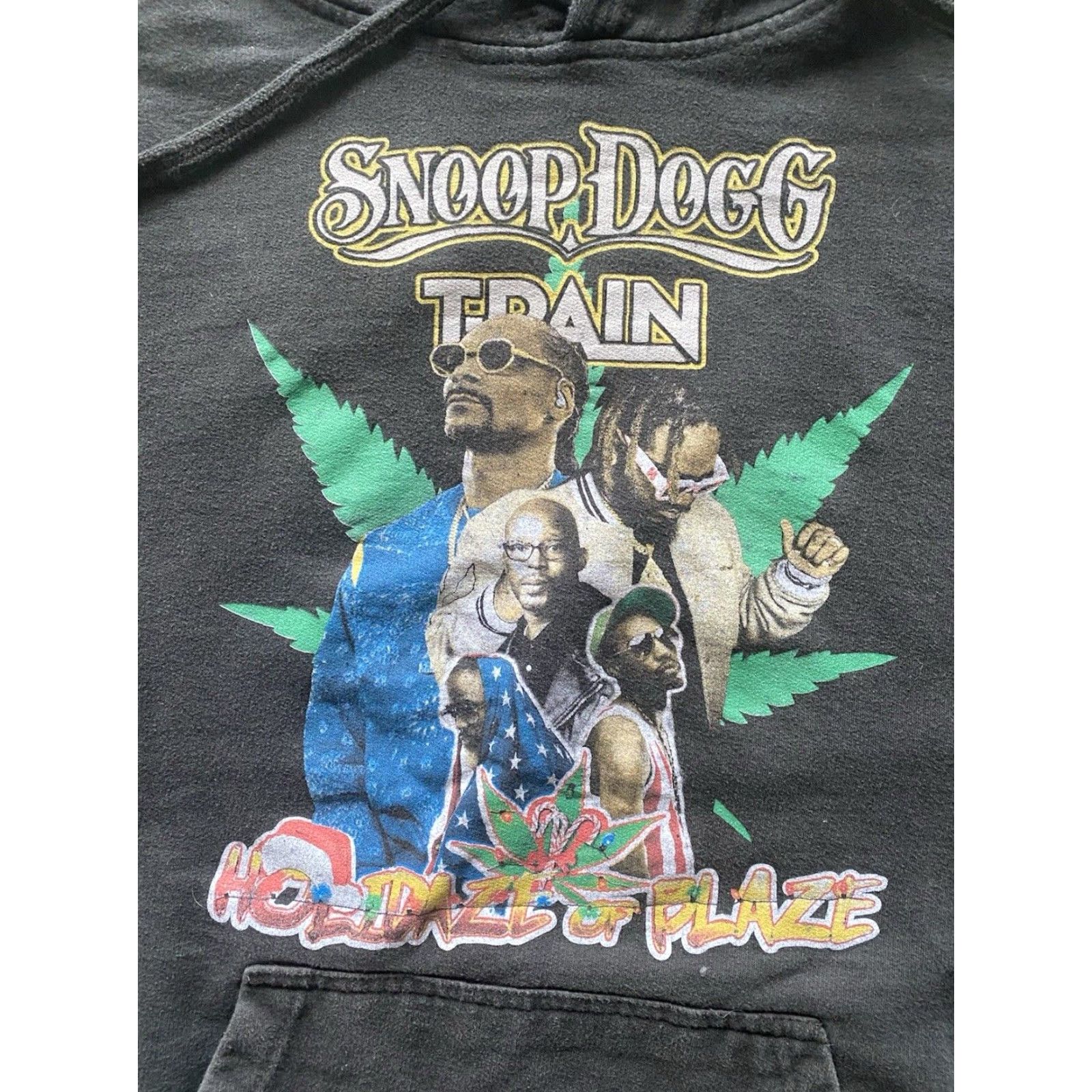 Doublet VINTAGE Snoop Dogg T-Pain MENS XL Black Double Sided Holidaze Of Blaze Tour Hoodie Warren G Yin Yang Twins Rap Music Size US XL / EU 56 / 4 - 4 Thumbnail