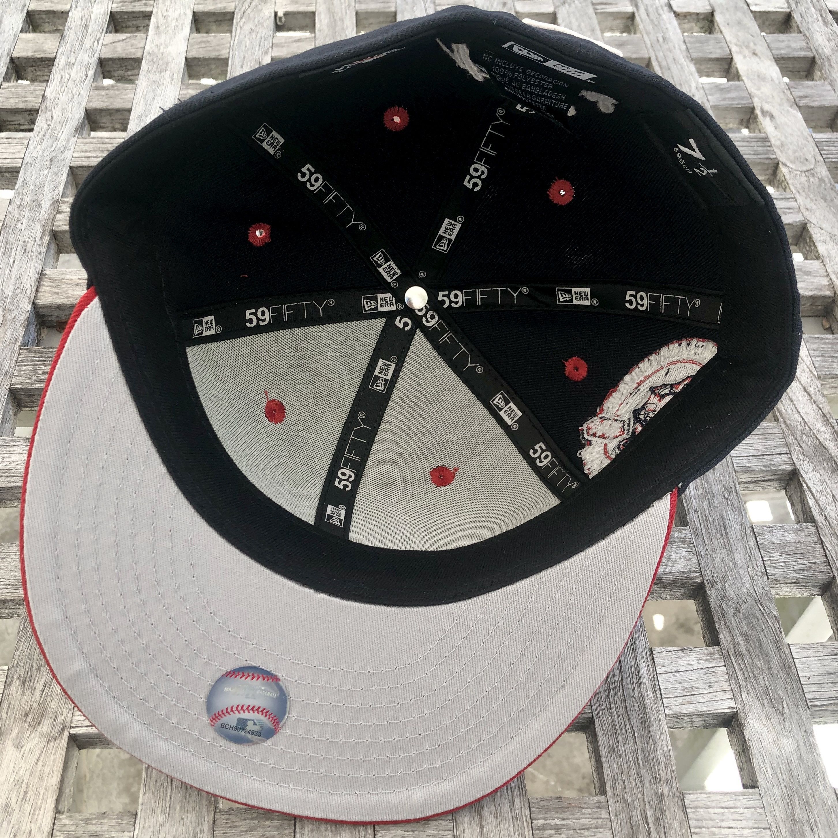 New Era Cleveland Indians Chief Wahoo Headdress 59FIFTY Hat 7 1/2 Size ONE SIZE - 6 Thumbnail