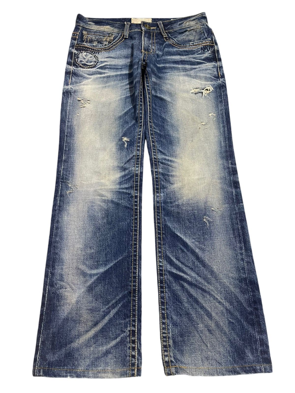 Tornado Mart Vintage Japanese Brand Faded Wash Distress Loose Jeans Size US 32 / EU 48 - 1 Thumbnail
