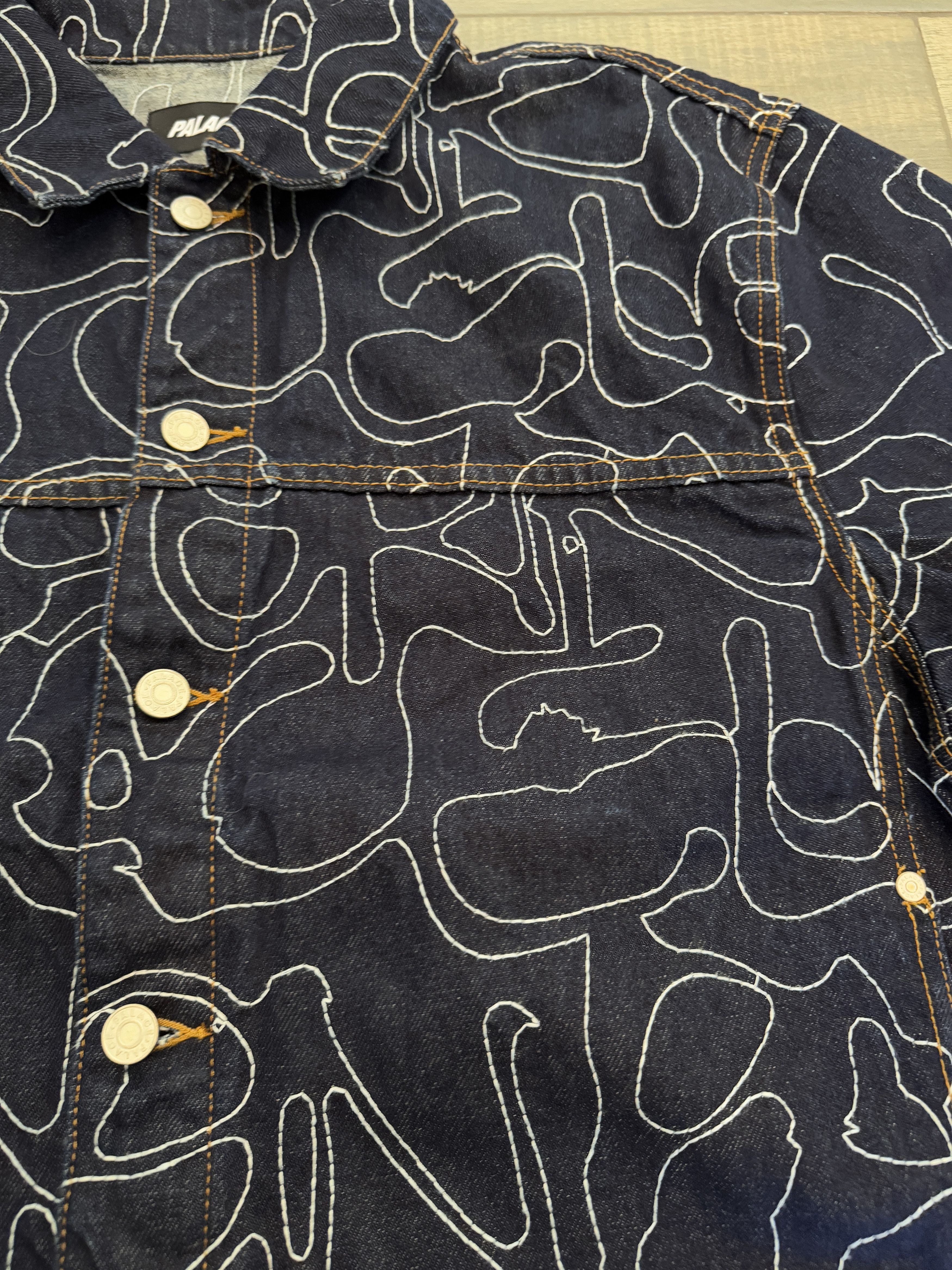 Palace Palace Splat Denim Jacket Embroidered Indigo Size US M / EU 48-50 / 2 - 8 Thumbnail