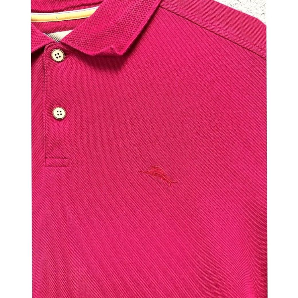 Tommy Bahama Tommy Bahama Polo Shirt Men Large Magenta Supima Cotton Blend Short Sleeve Collared Rugby Casual Shirt Size US L / EU 52-54 / 3 - 4 Thumbnail