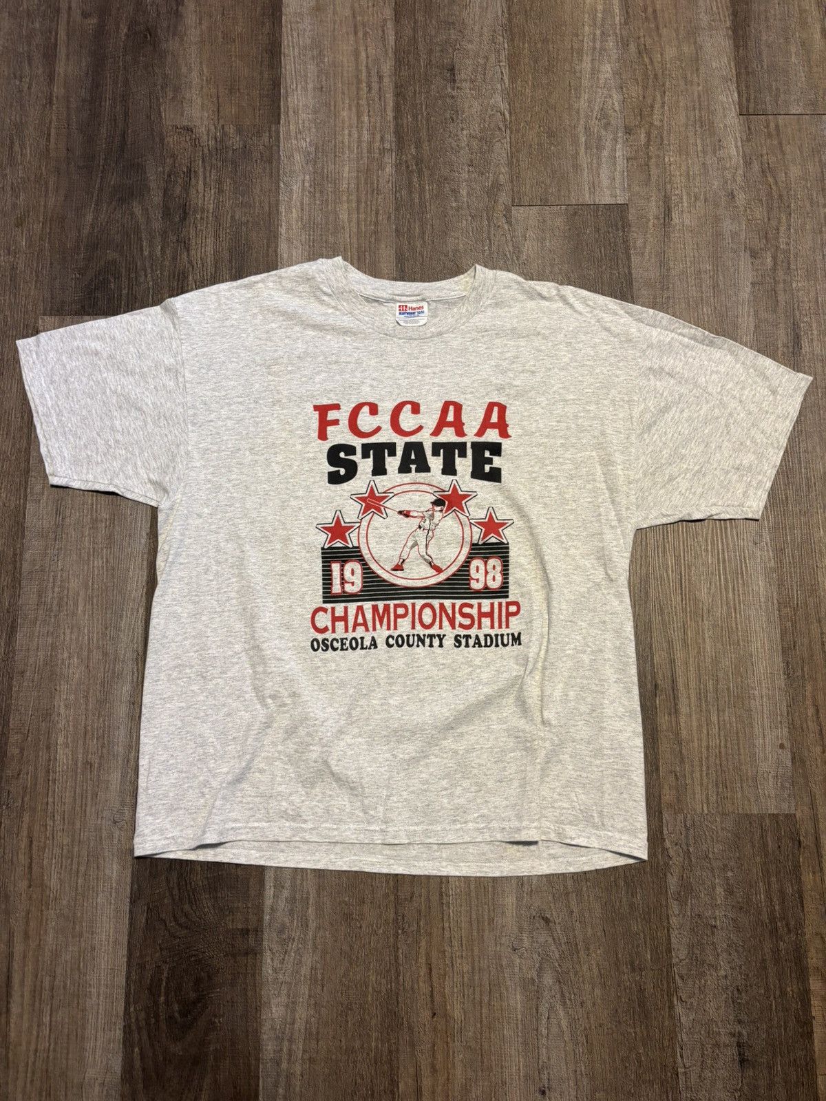Hanes Vintage 1998 Single Stitch State Championship Tee Shirt Size US XL / EU 56 / 4 - 1 Thumbnail