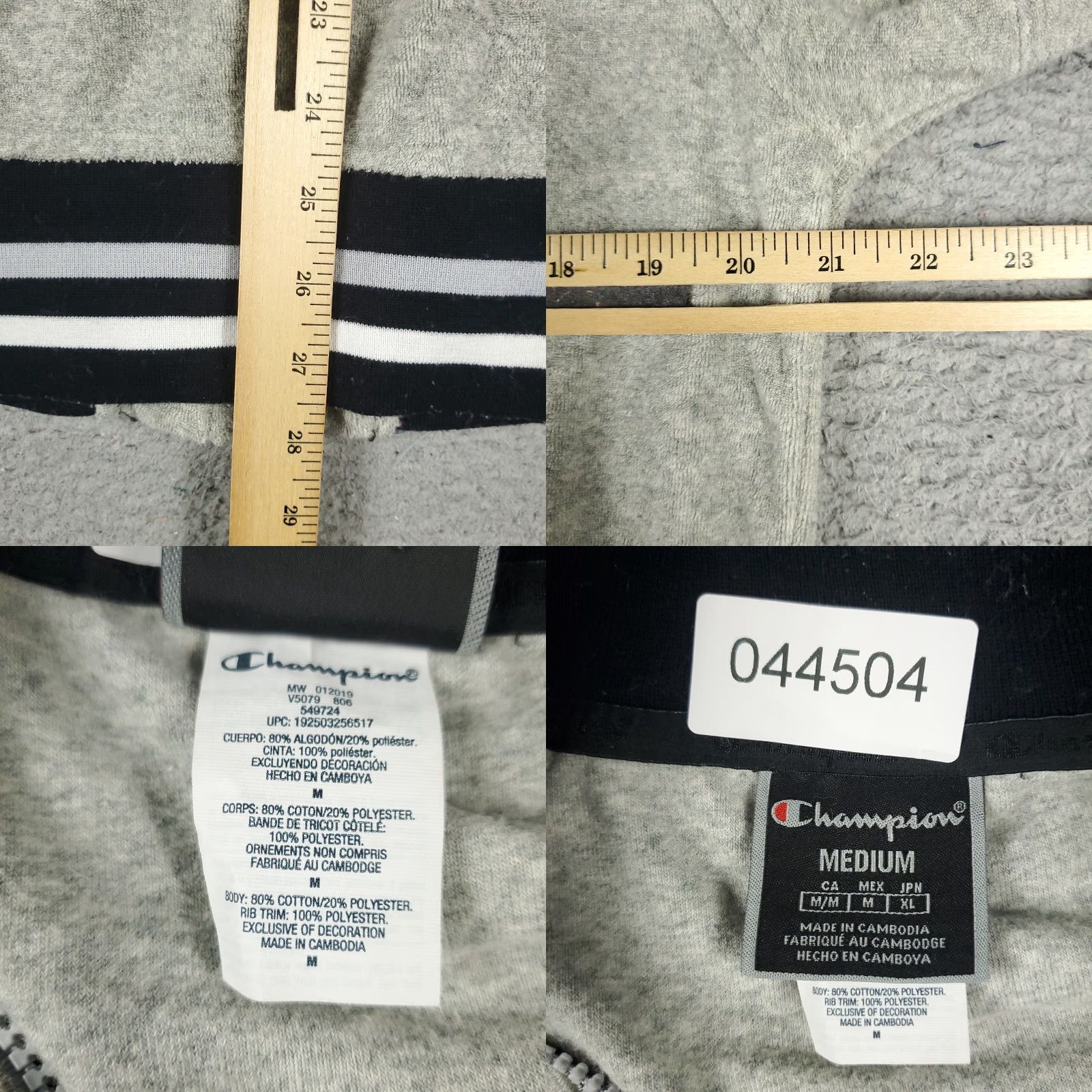 Champion Champion Jacket Mens Medium Gray Fleece Full Zip Up Track Sweater Coat Casual Size US M / EU 48-50 / 2 - 8 Thumbnail