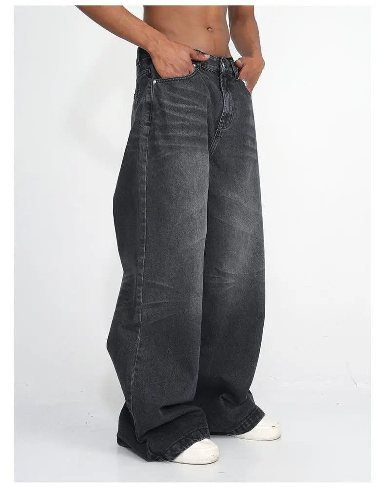 Japanese Brand × Jean Gray Washed Baggy Wide Leg Stacked Denim Jeans Size US 32 / EU 48 - 6 Thumbnail