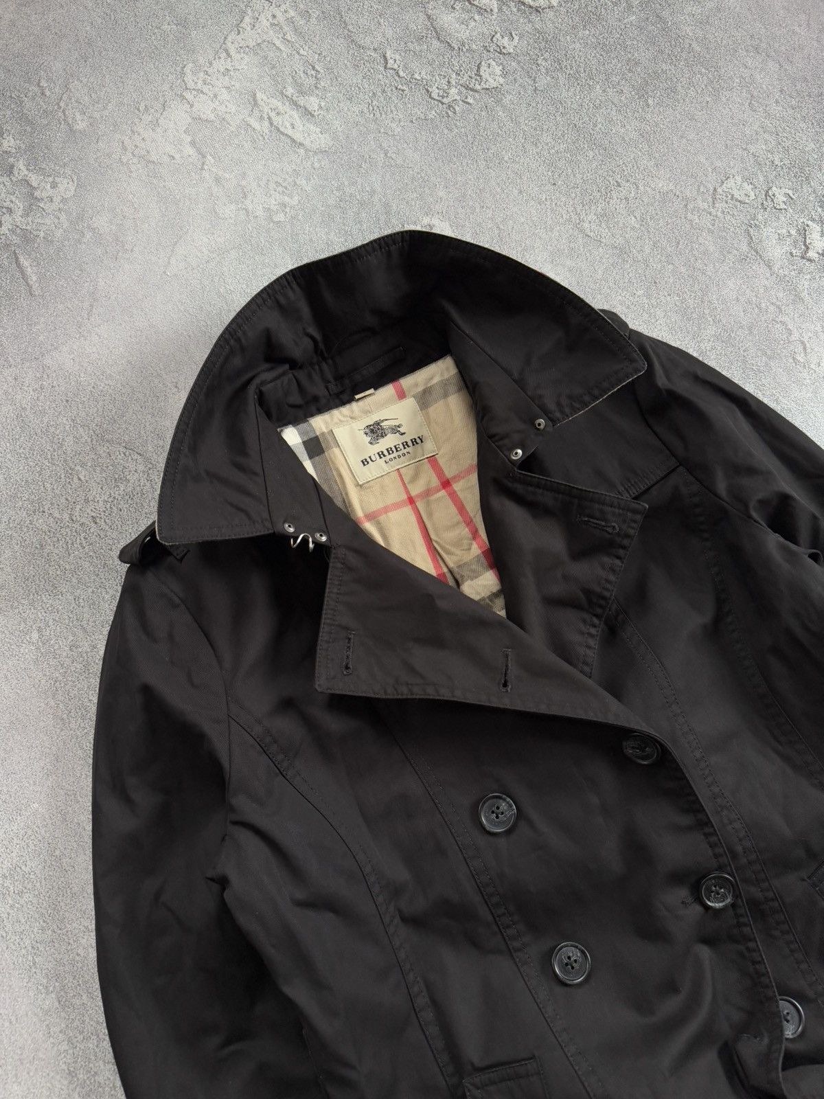 Burberry × Burberry Prorsum Burberry London L black double breasted trench coat jacket Size L / US 10 / IT 46 - 2 Thumbnail