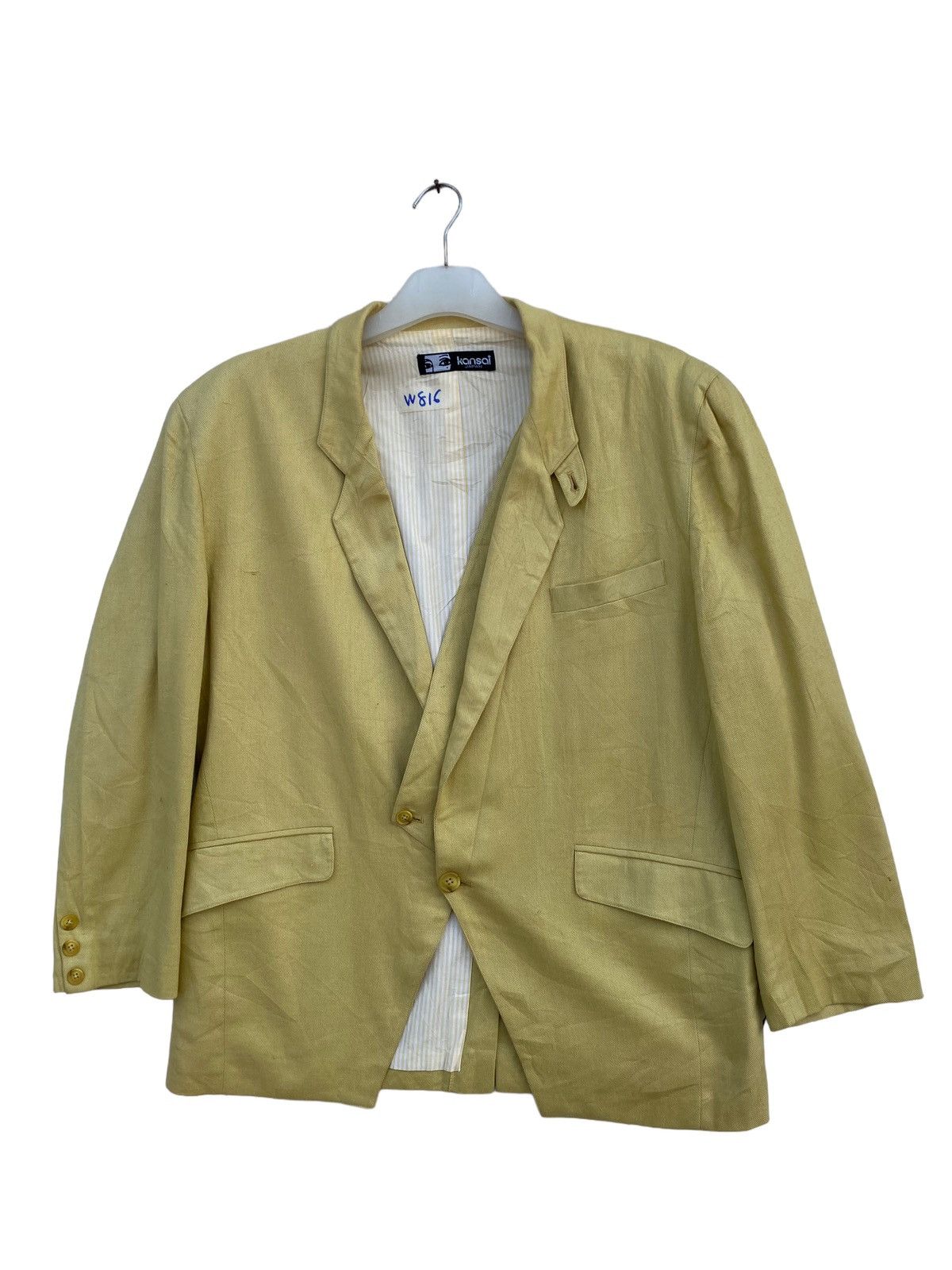 Kansai Yamamoto Vintage Kansai Eye By Kansai Yamamoto Linen Jacket Size US L / EU 52-54 / 3 - 1 Thumbnail