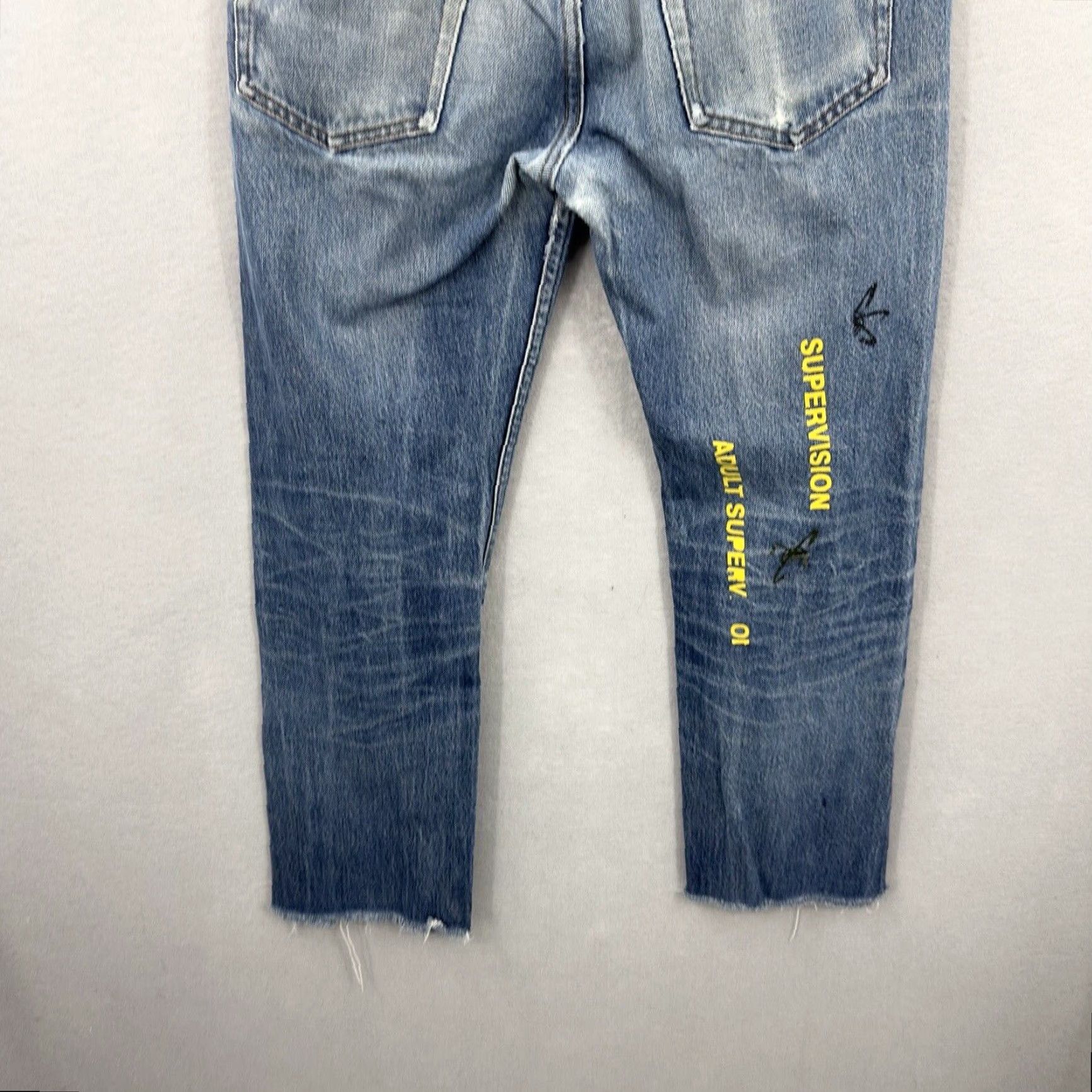 A.P.C. VINTAGE A.P.C. Selvedge Distressed Denim Jeans Women 28 Painted Academia Skull Grunge Jeans Size 28" / US 6 / IT 42 - 4 Thumbnail