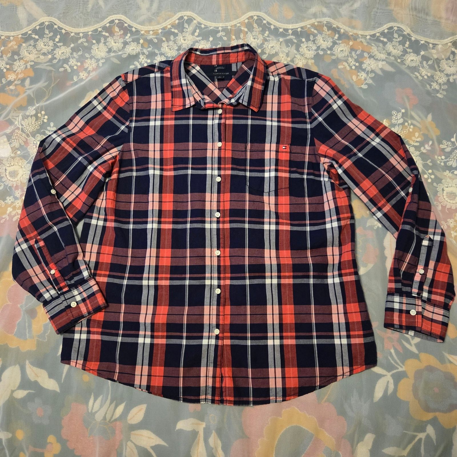 Tommy Hilfiger Tommy Hilfiger Women’s XL Plaid Button Down Shirt Cotton Size XL / US 12-14 / IT 48-50 - 1 Thumbnail