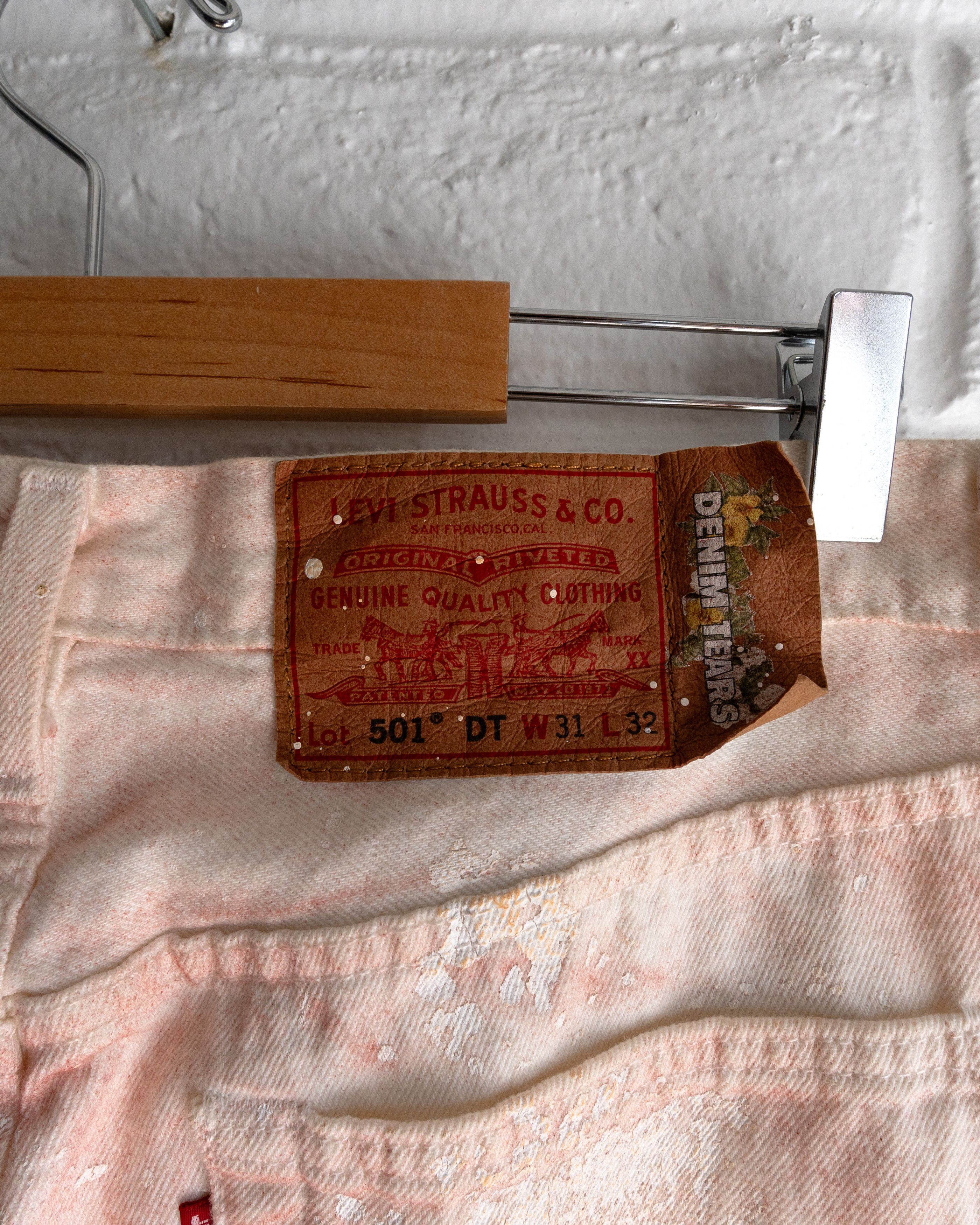 DENIM TEARS × Levi's Denim Tears Levi's 501 Jeans Brick Mason White Red Clay Size US 31 - 6 Thumbnail