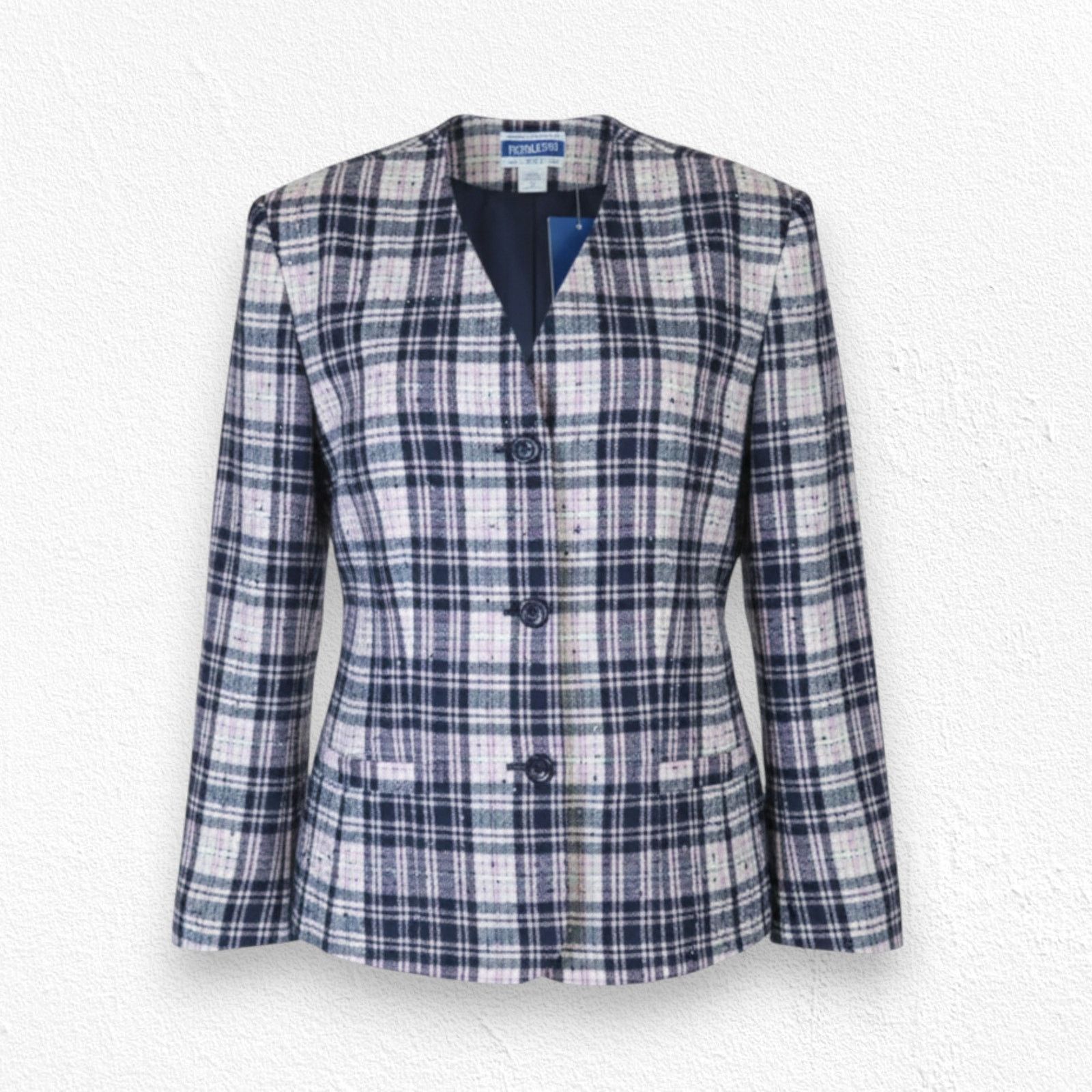 Pendleton Vintage 90s Pendleton Pink Plaid Wool Tweed Blazer Deadstock Size XL / US 12-14 / IT 48-50 - 1 Thumbnail