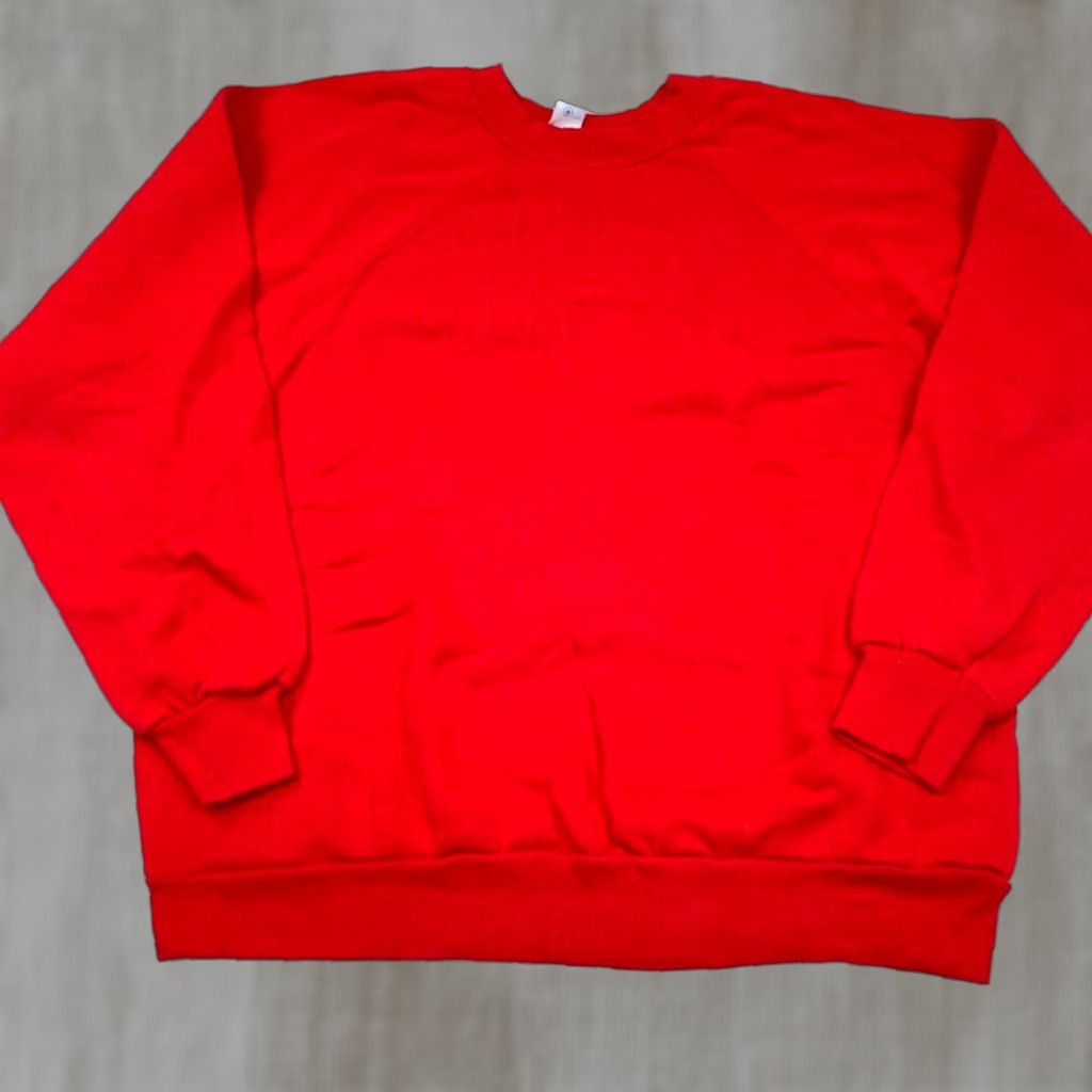 Tultex VINTAGE Tultex Sweatshirt Men Large Red Crew Neck Pullover All Seasons USA 90s Retro Size US L / EU 52-54 / 3 - 1 Thumbnail