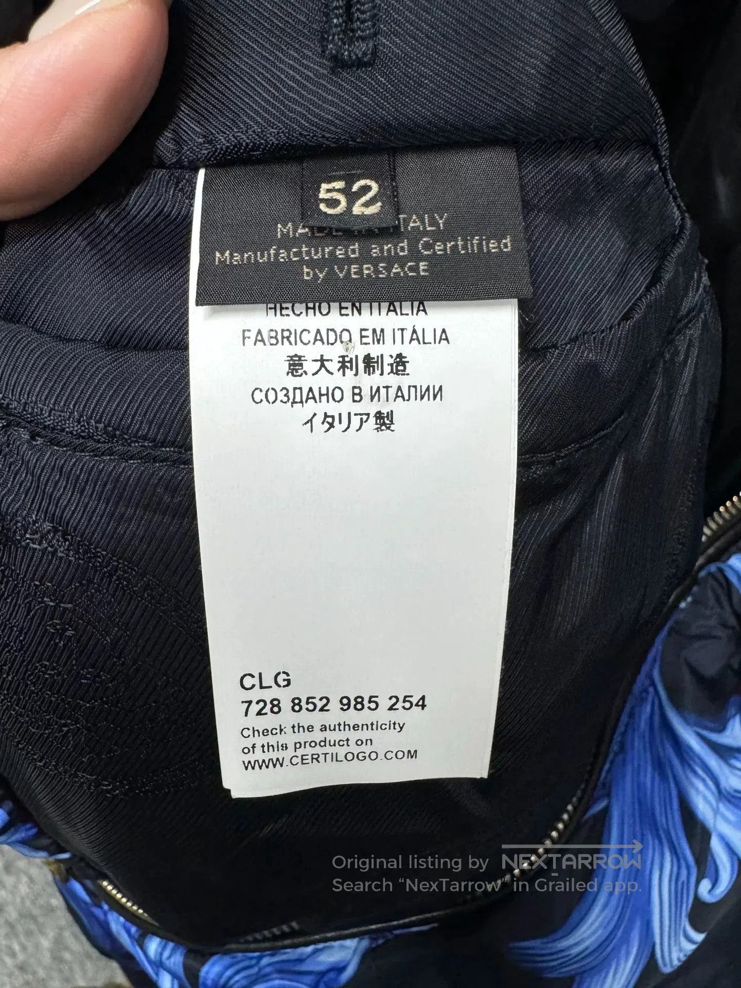 Versace Versace Blue Floral Down Jacket. Size US XL / EU 56 / 4 - 5 Thumbnail