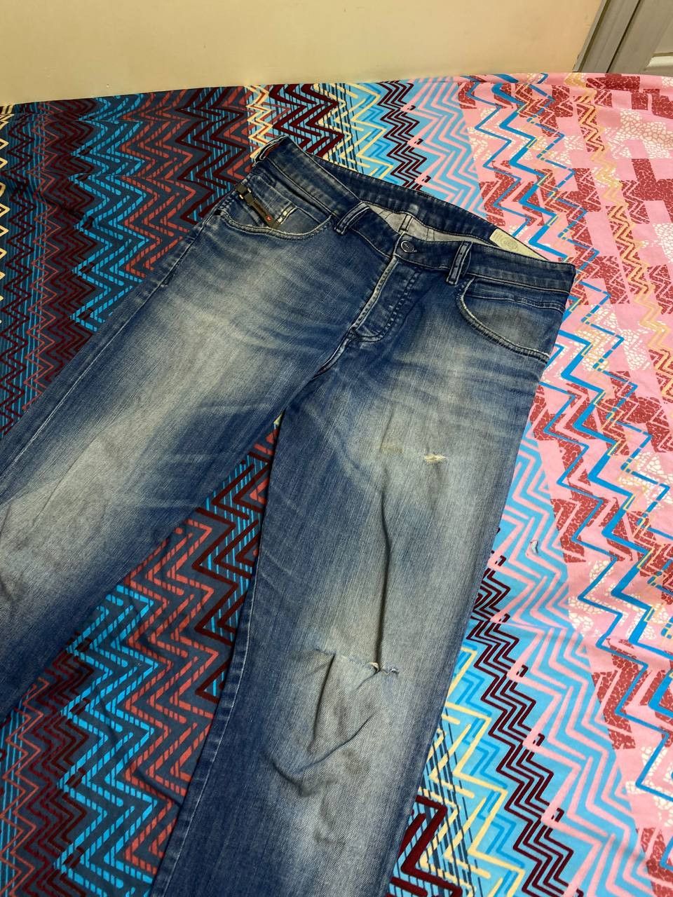 Diesel × Japanese Brand × Vintage Vintage Diesel D-BAZER Baggy Jeans Big Diesel Logo Size US 31 - 12 Thumbnail