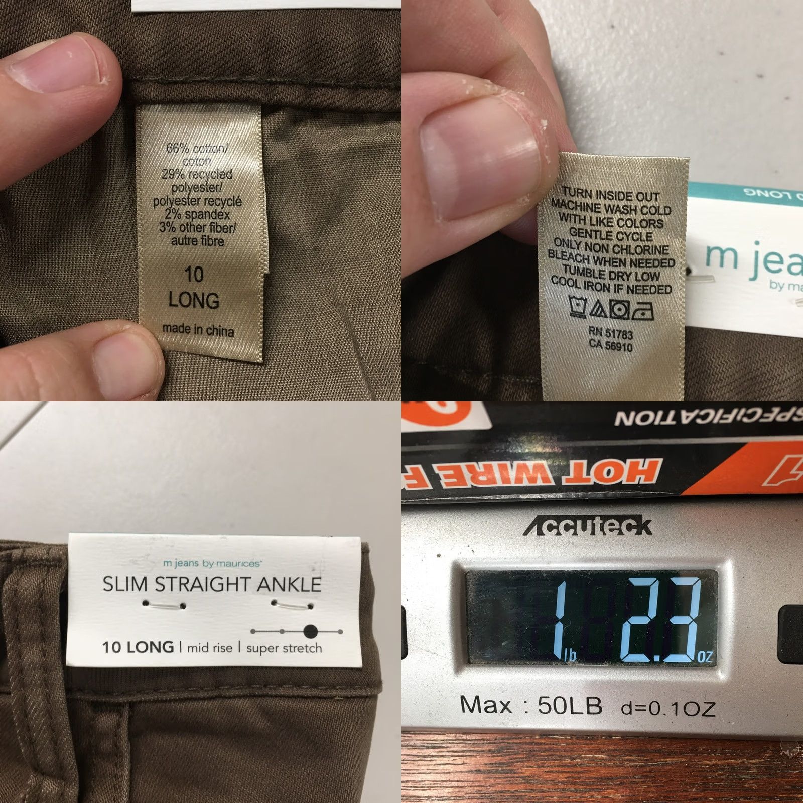 Vintage M Jeans by Maurices Slim Straight Ankle Jeans Womens 10 Long Brown Mid Rise NEW Size 32" / US 10 / IT 46 - 10 Thumbnail