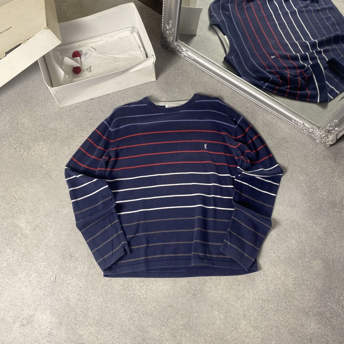 YVES SAINT LAURENT Vintage Sweater Knit Sweatshirt YSL Rare