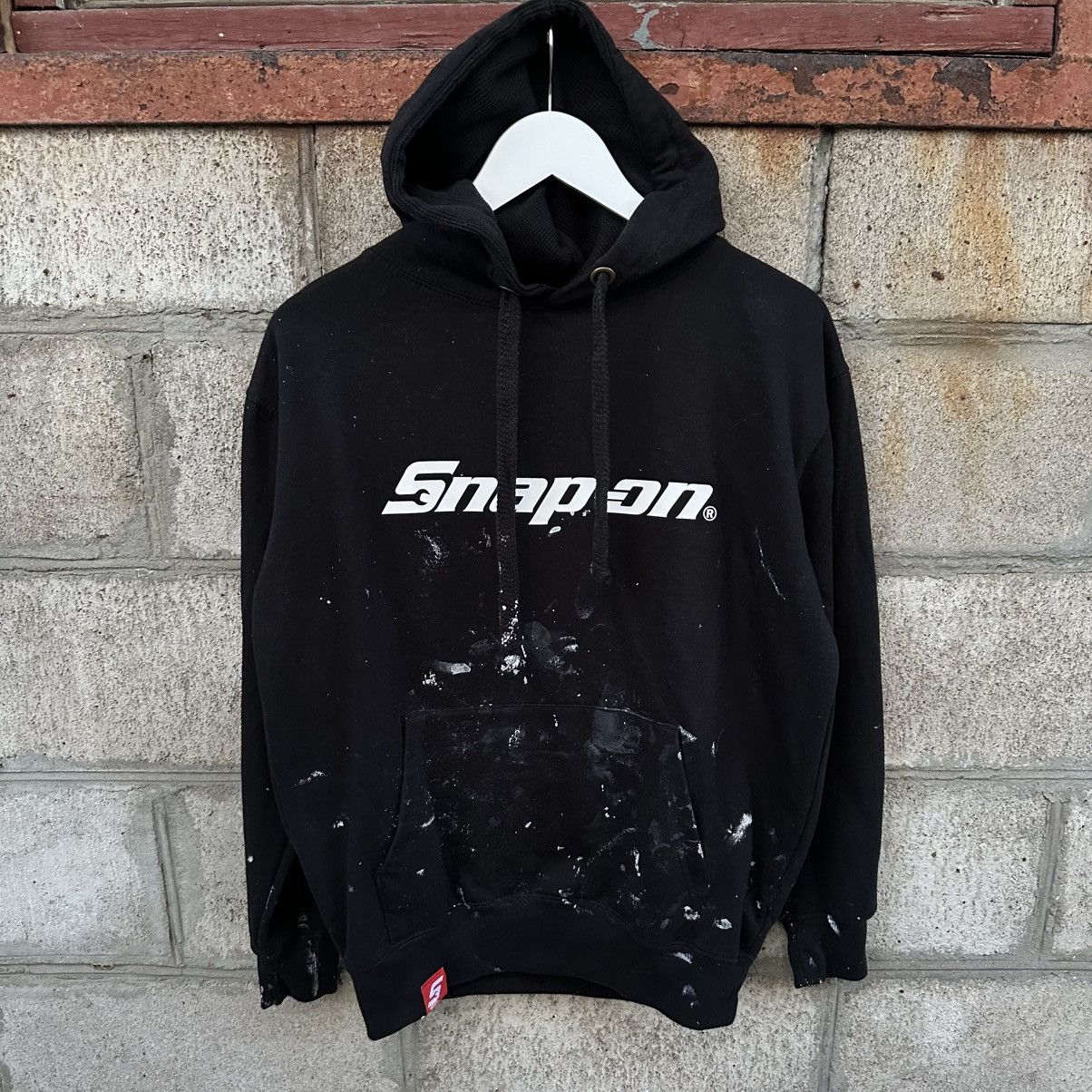 Hypebeast Vintage Snap On Hoodie Big Logo Trashed Workwear Size M Y2K Size US M / EU 48-50 / 2 - 1 Thumbnail