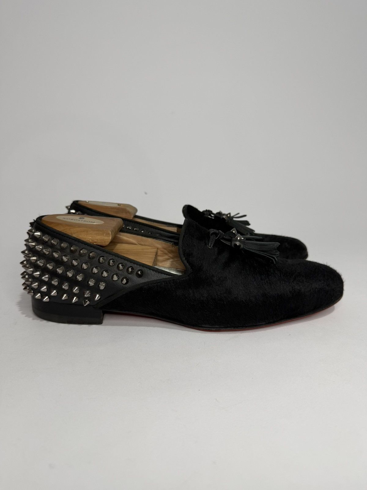 Christian Louboutin Christian Louboutin Black Pony Hair Tassel Spike Loafers Size US 9.5 / EU 42-43 - 4 Thumbnail