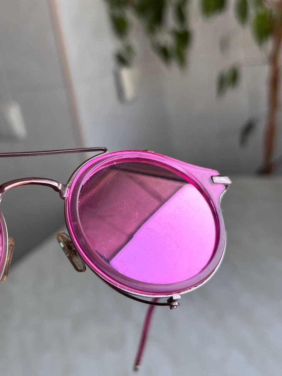 Japanese Brand × Vintage Vintage Mad Max Style 2000s Metal Pink Y2K Rock Sunglasses Size ONE SIZE - 6 Thumbnail