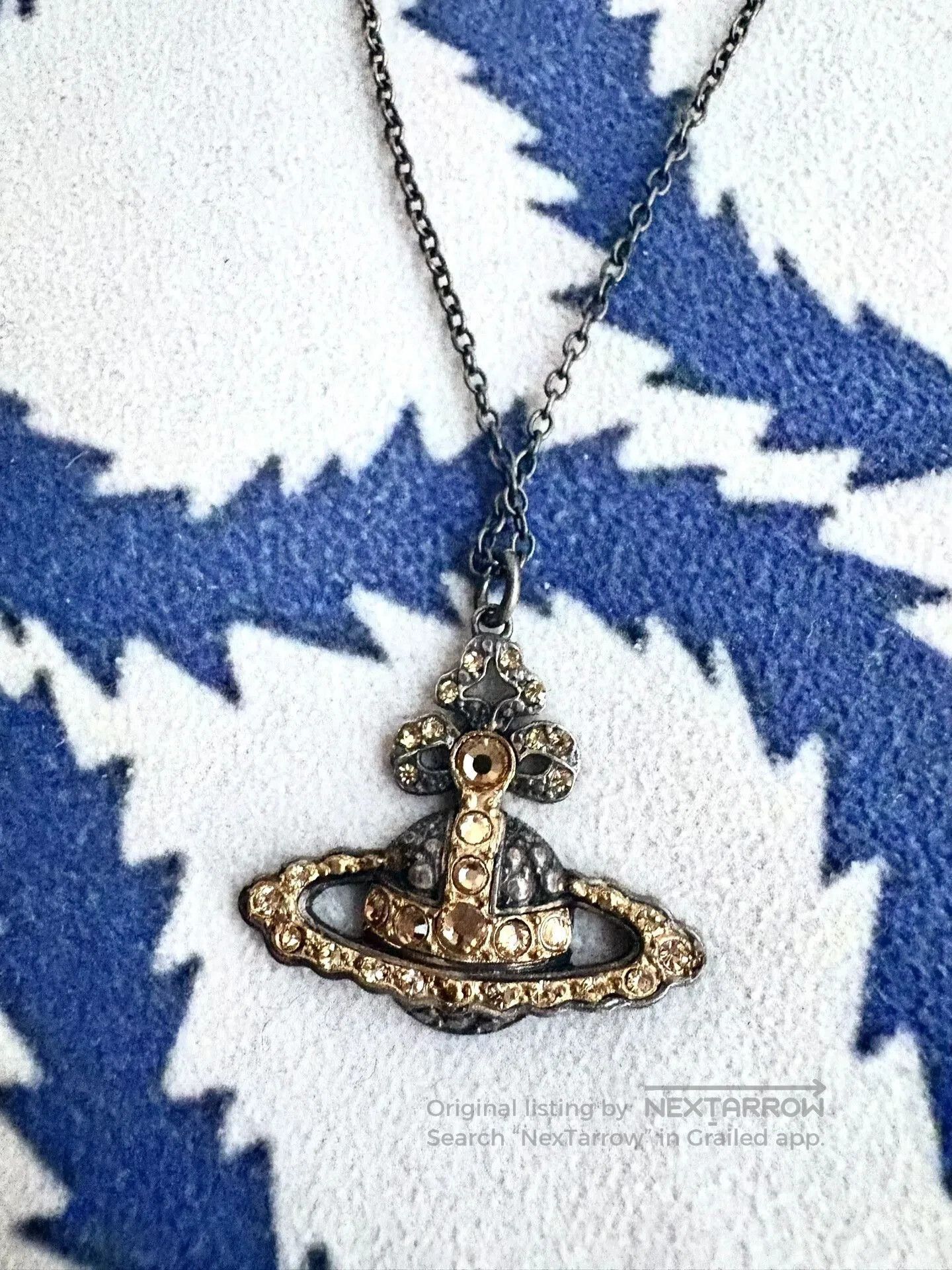 Vivienne Westwood Vivienne Westwood Black Saturn Bow Necklace. Size ONE SIZE - 2 Thumbnail