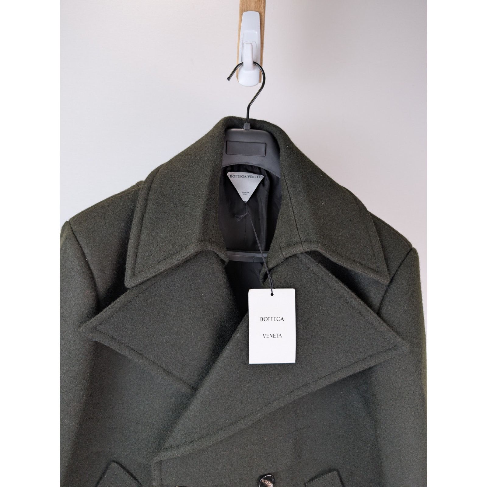Bottega Veneta o1rshd1 Short Wool Felt Coat in Military Dark Green / Kale Size US M / EU 48-50 / 2 - 7 Thumbnail