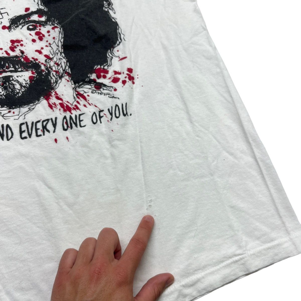Fruit Of The Loom × Vintage 80s Charles Manson I’m In Each & Every One of You Tee Size US L / EU 52-54 / 3 - 5 Thumbnail