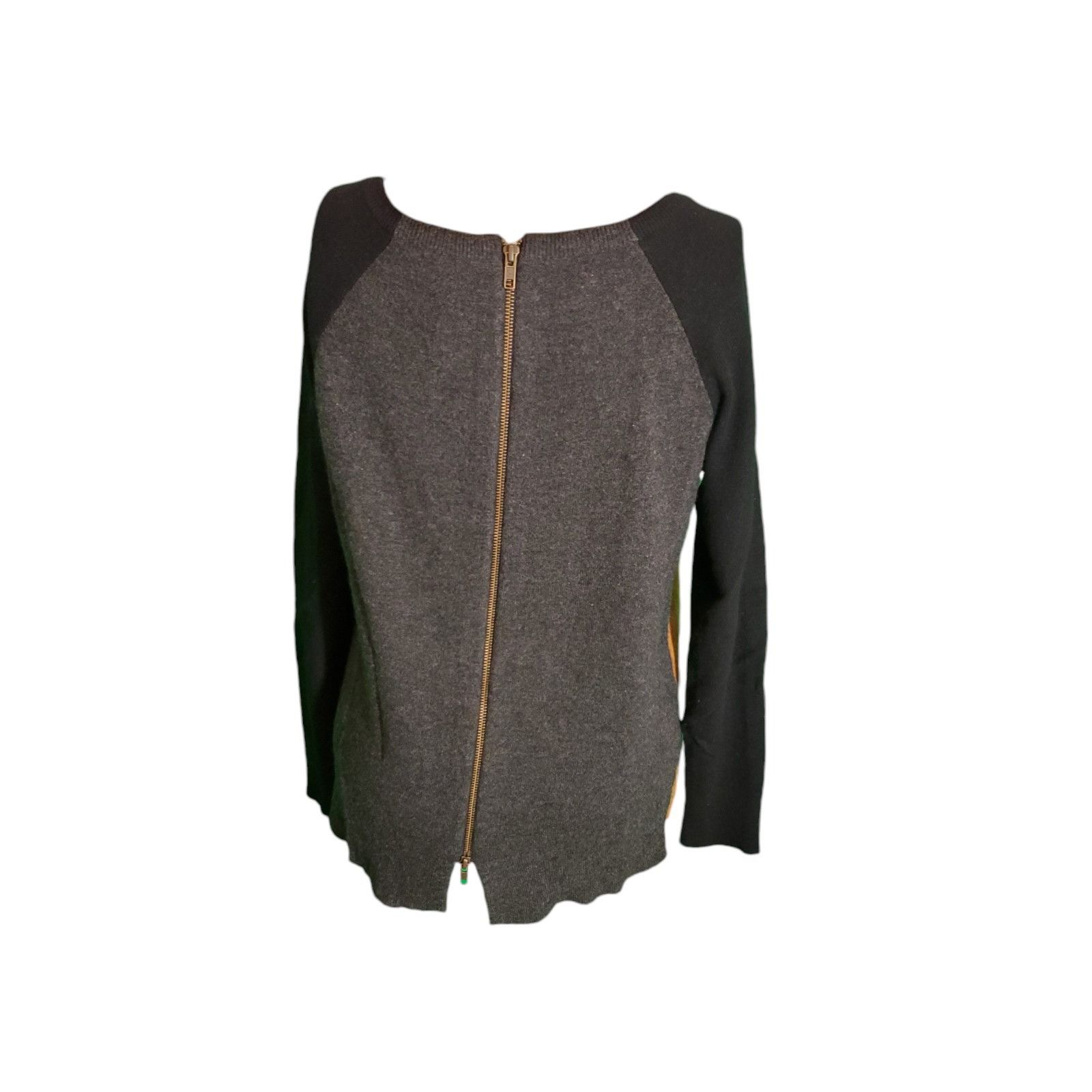Neiman Marcus Neiman Marcus Cashmere Sweater Reversible Cardigan Tan/gry/B Size L / US 10 / IT 46 - 4 Thumbnail