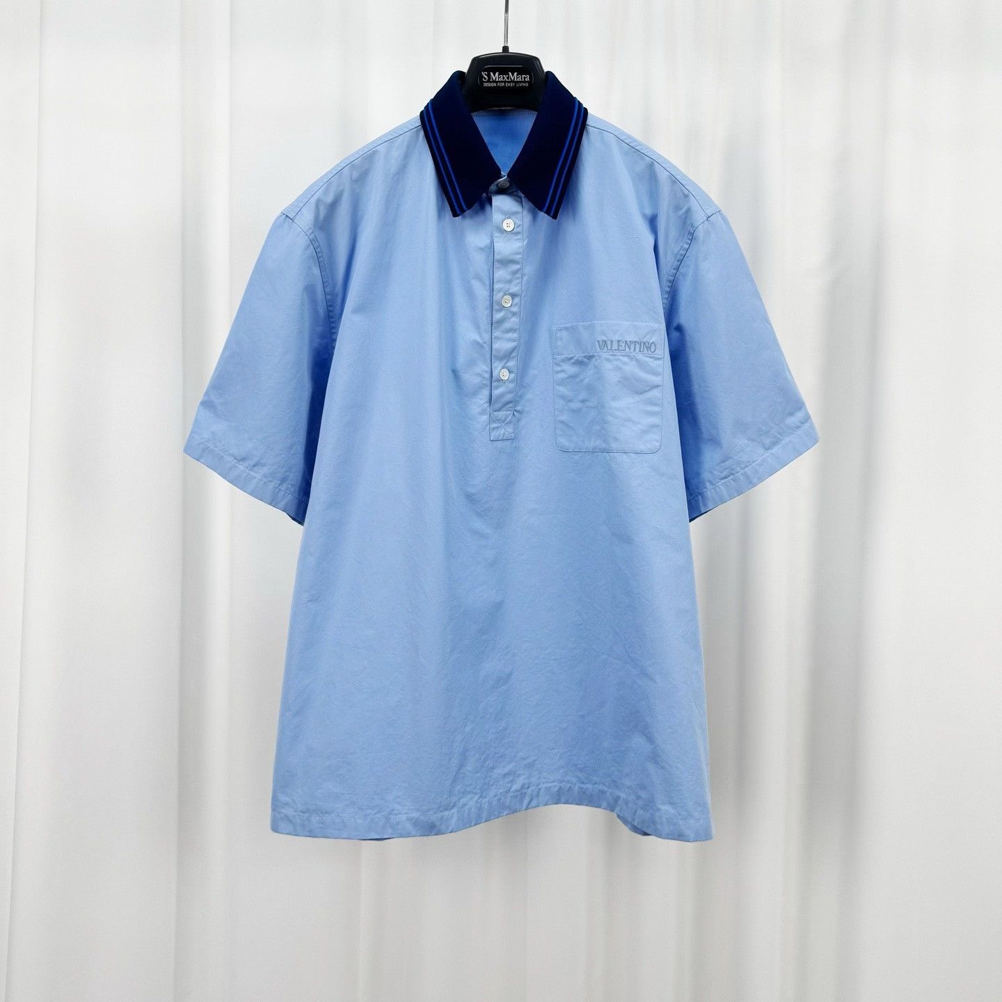 Valentino Valentino 25 Blue Embroidered Polo Shirt Size S / US 4 / IT 40 - 1 Thumbnail