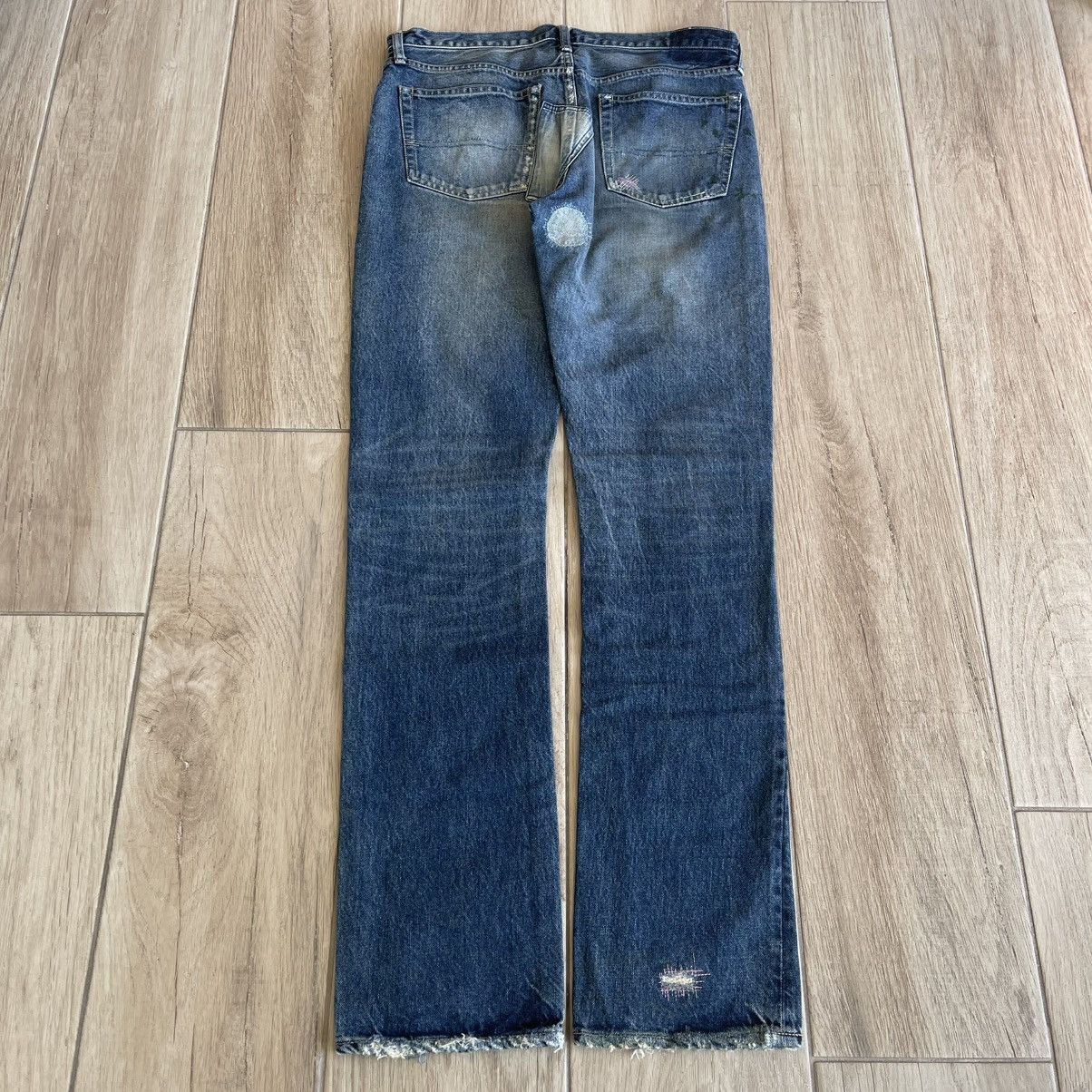 Undercover SS05 "But Beautiful" Distressed Patchwork 60 Denim Jeans Size US 33 - 2 Thumbnail