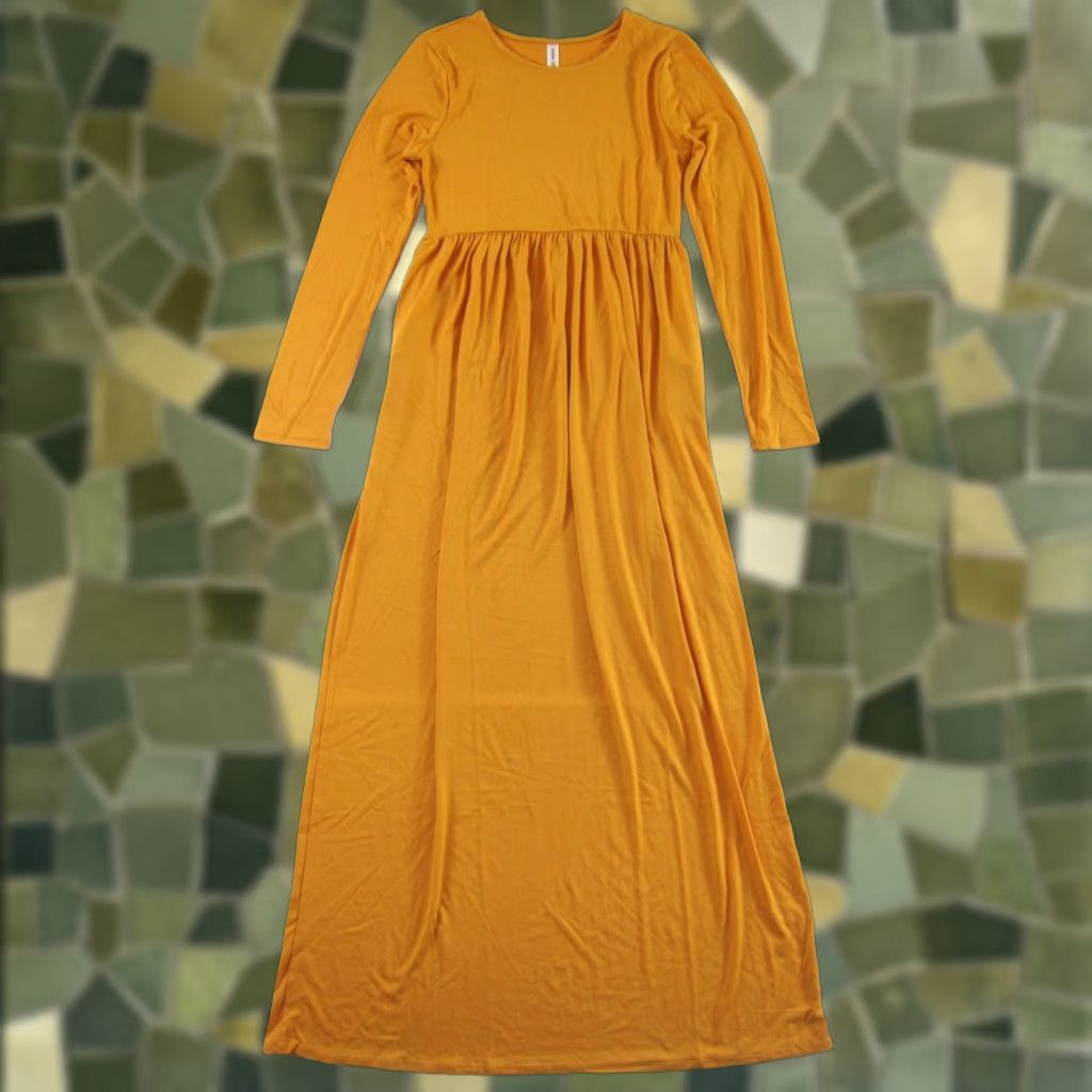 Vintage Zenana Outfitters Orange Jersey Stretch Empire Long Sleeve Maxi Dress M Size M / US 6-8 / IT 42-44 - 1 Thumbnail