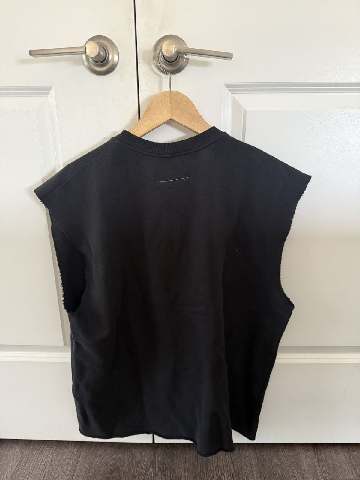 MM6 MMG Maison Margiela Black Fringed Sweatshirt Size US M / EU 48-50 / 2 - 2 Thumbnail