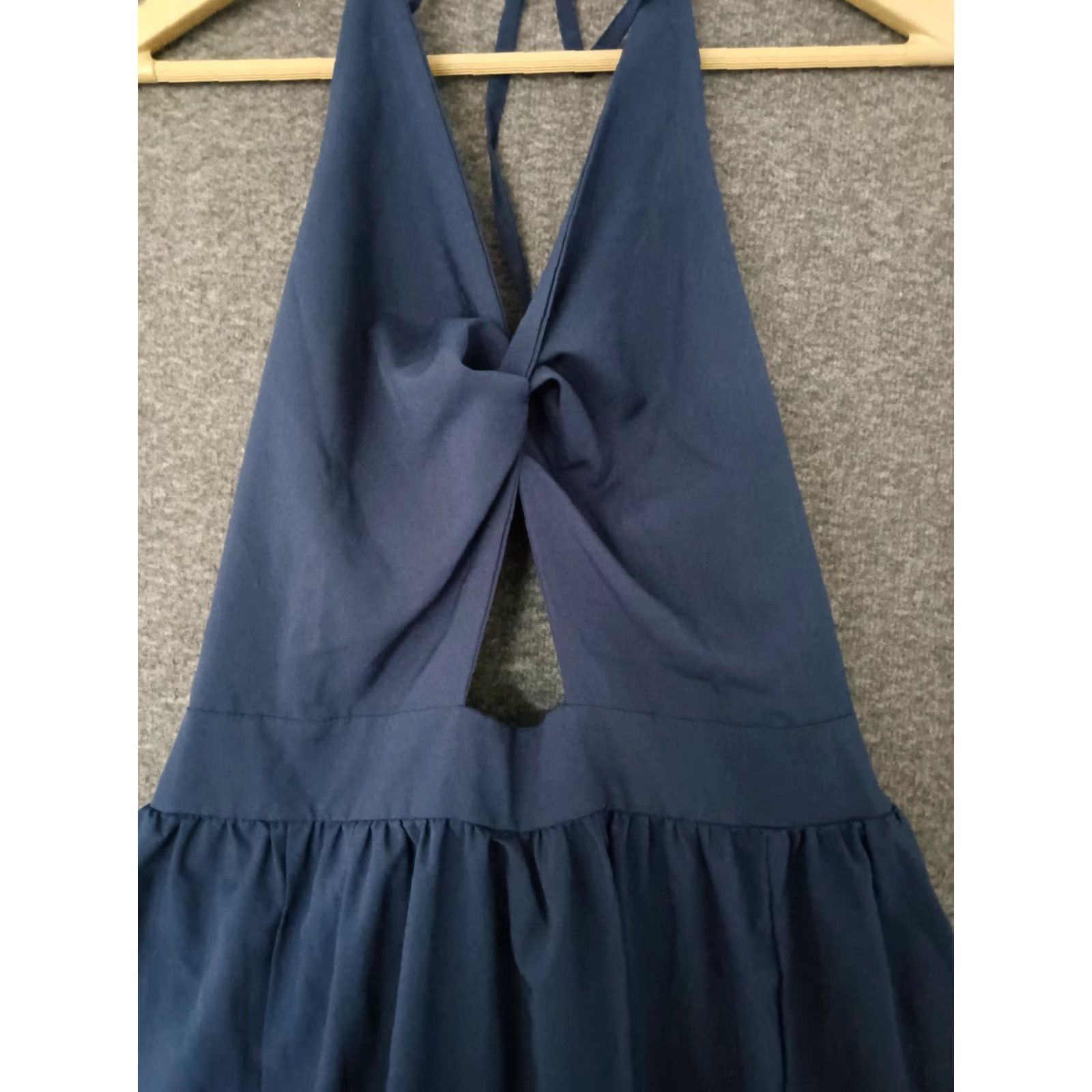 Vintage VINTAGE Women’s Sleeveless V-neck Maxi Dress Pleated Blue Size L Size L / US 10 / IT 46 - 6 Thumbnail