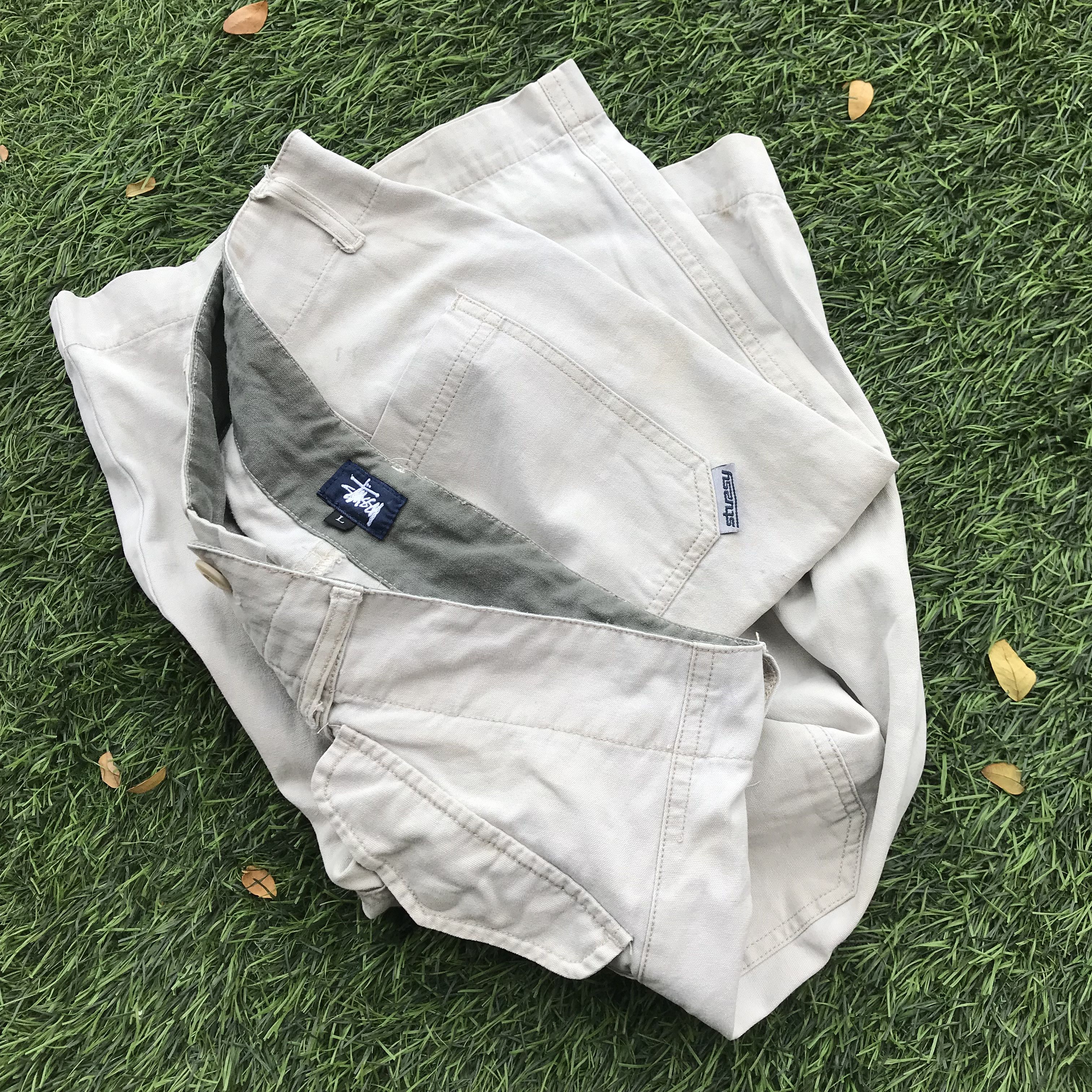 Stussy Vintage 90s Stussy ankle Short Pants in khakis beige brown Size US 34 / EU 50 - 4 Thumbnail