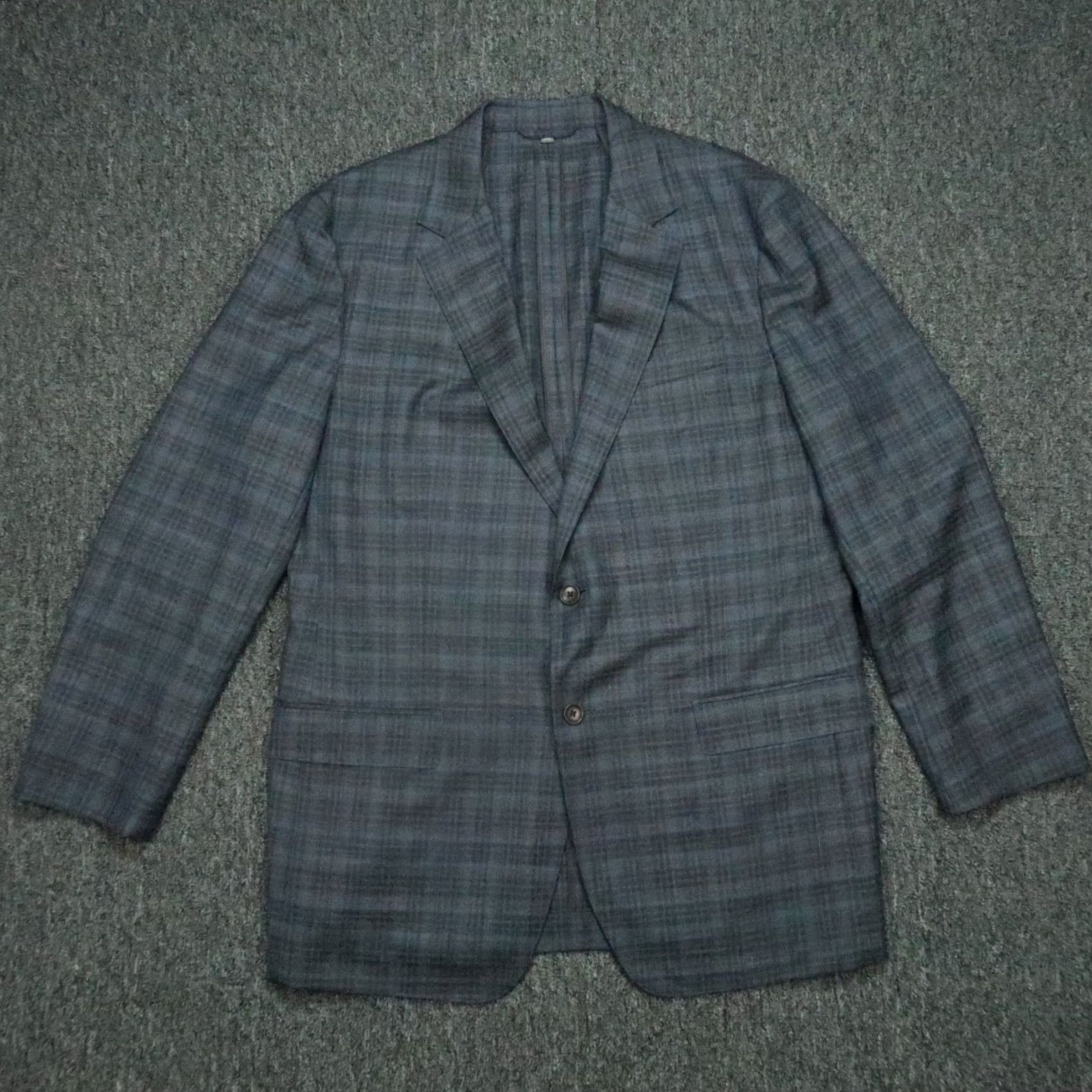 Bonobos Bonobos Blazer Mens 44L Blue Plaid Lanificio Wool Sport Coat Jetsetter Size 44R - 2 Thumbnail
