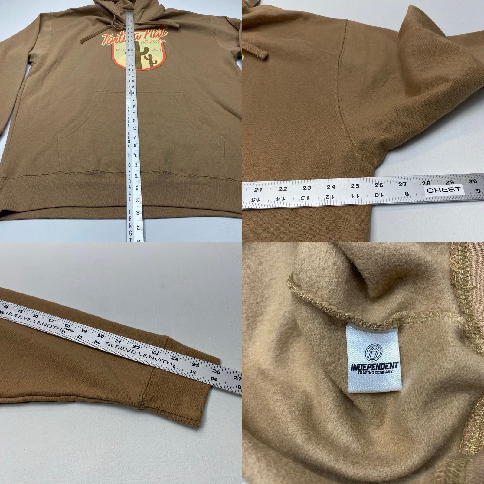 Vintage VINTAGE Independent Trading Co. Hoodie Sweatshirt Mens 2XL Brown Tortilla Flat Fleece Size US XXL / EU 58 / 5 - 8 Thumbnail