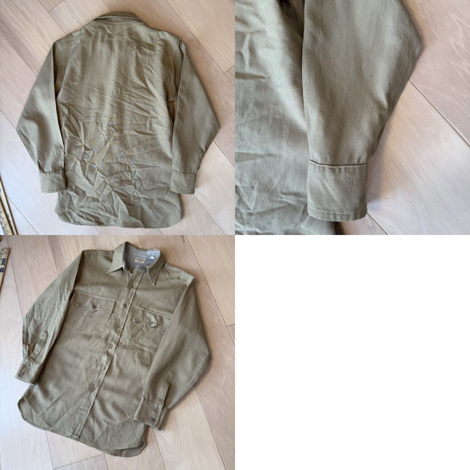 Vintage VINTAGE Military Wool Shirt M Khaki 60s Button Up Winter Chinstrap Mens Regular M Wool Solider 60s 70s Pendleton Board Shirt Size US M / EU 48-50 / 2 - 8 Thumbnail