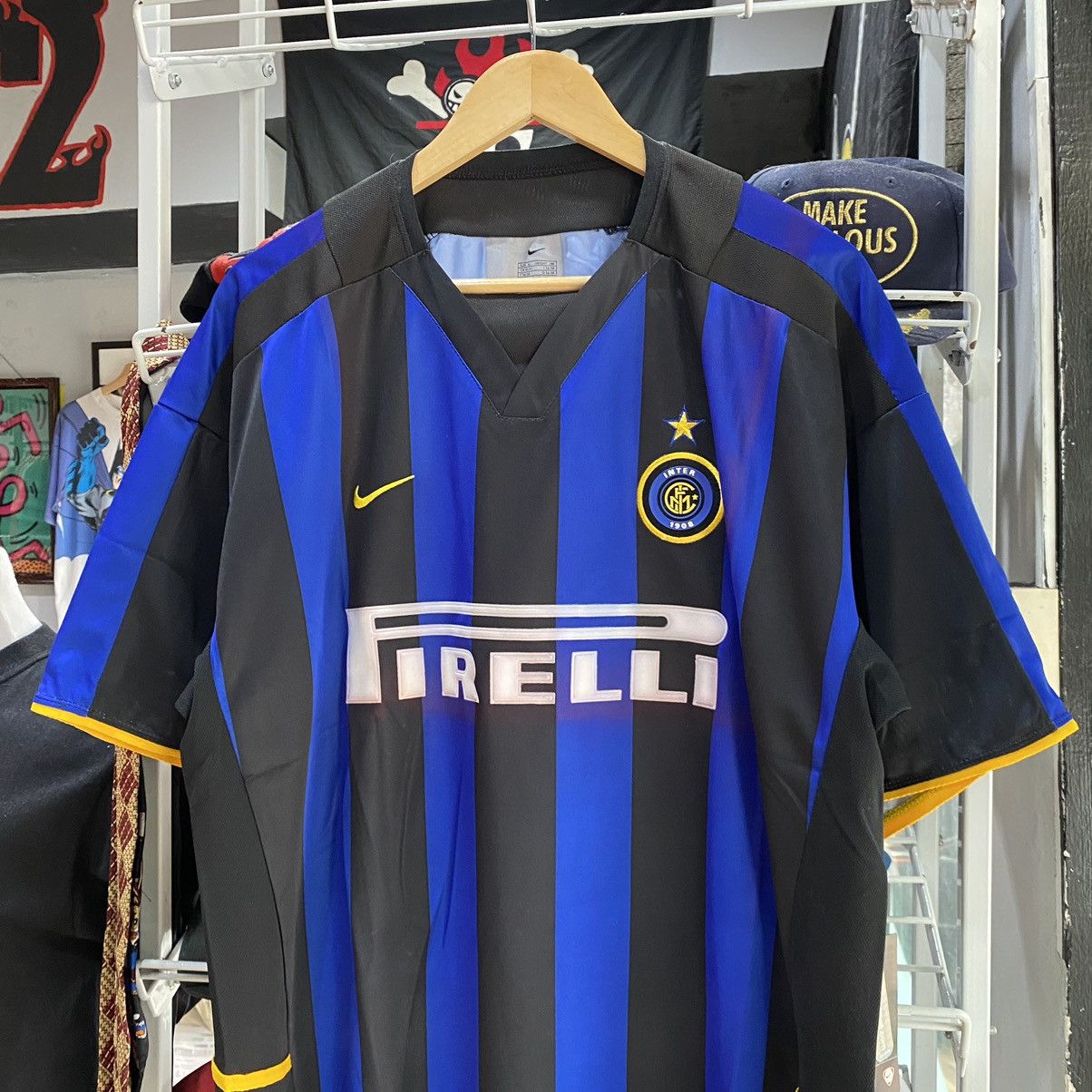 Nike × Vintage Nike Inter 2002/2003 Vintage REPRO Football Jersey Size US XL / EU 56 / 4 - 3 Thumbnail