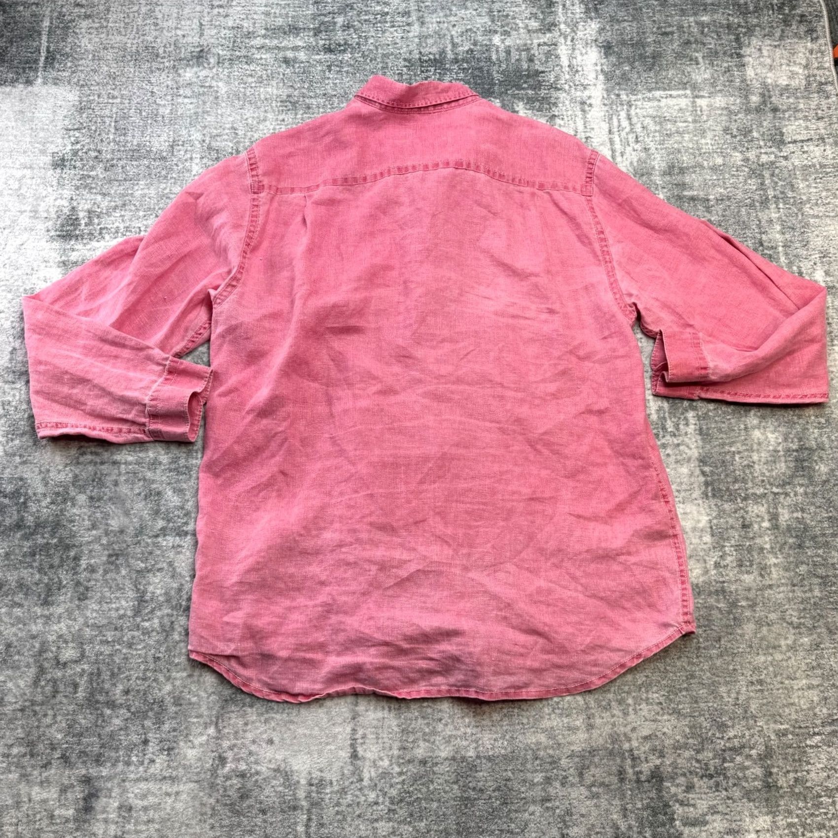 Tommy Bahama Tommy Bahama Shirt Men Large Berry Pink Red Linen Button Up Relaxed Beach Resort Shirt Size US L / EU 52-54 / 3 - 3 Thumbnail