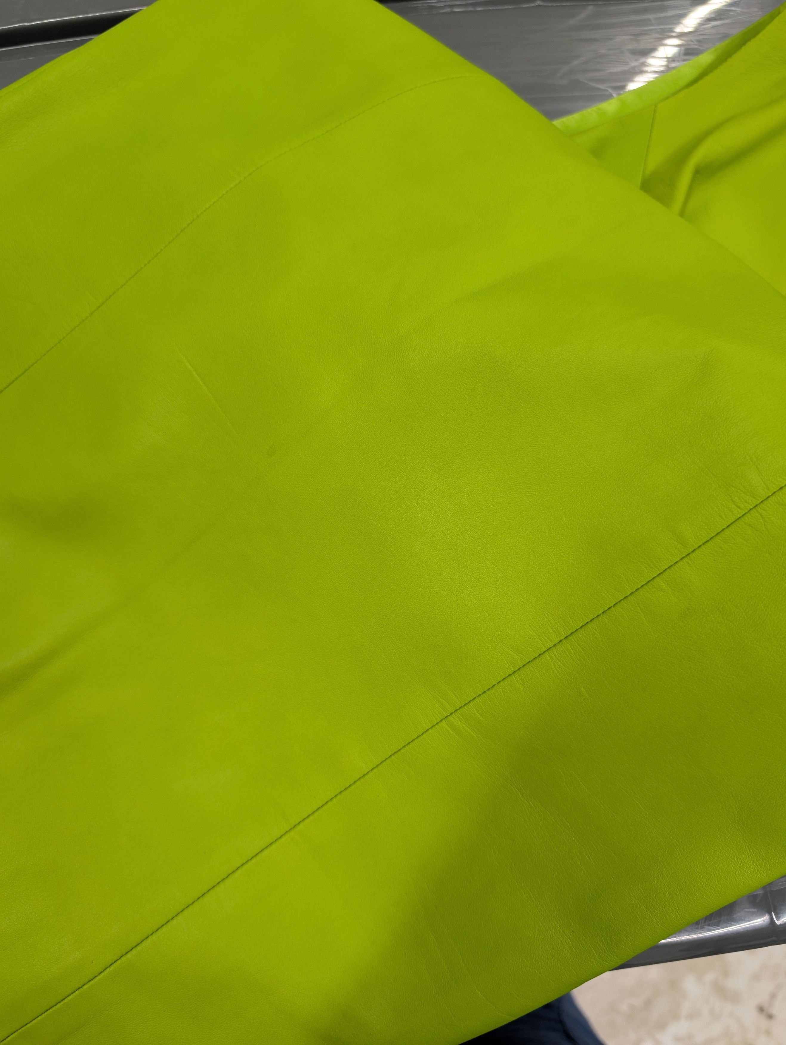 Ralph Lauren Ralph Lauren Lime Green V-Neck Leather Sleevless Dress Size XS / US 0-2 / IT 36-38 - 9 Thumbnail