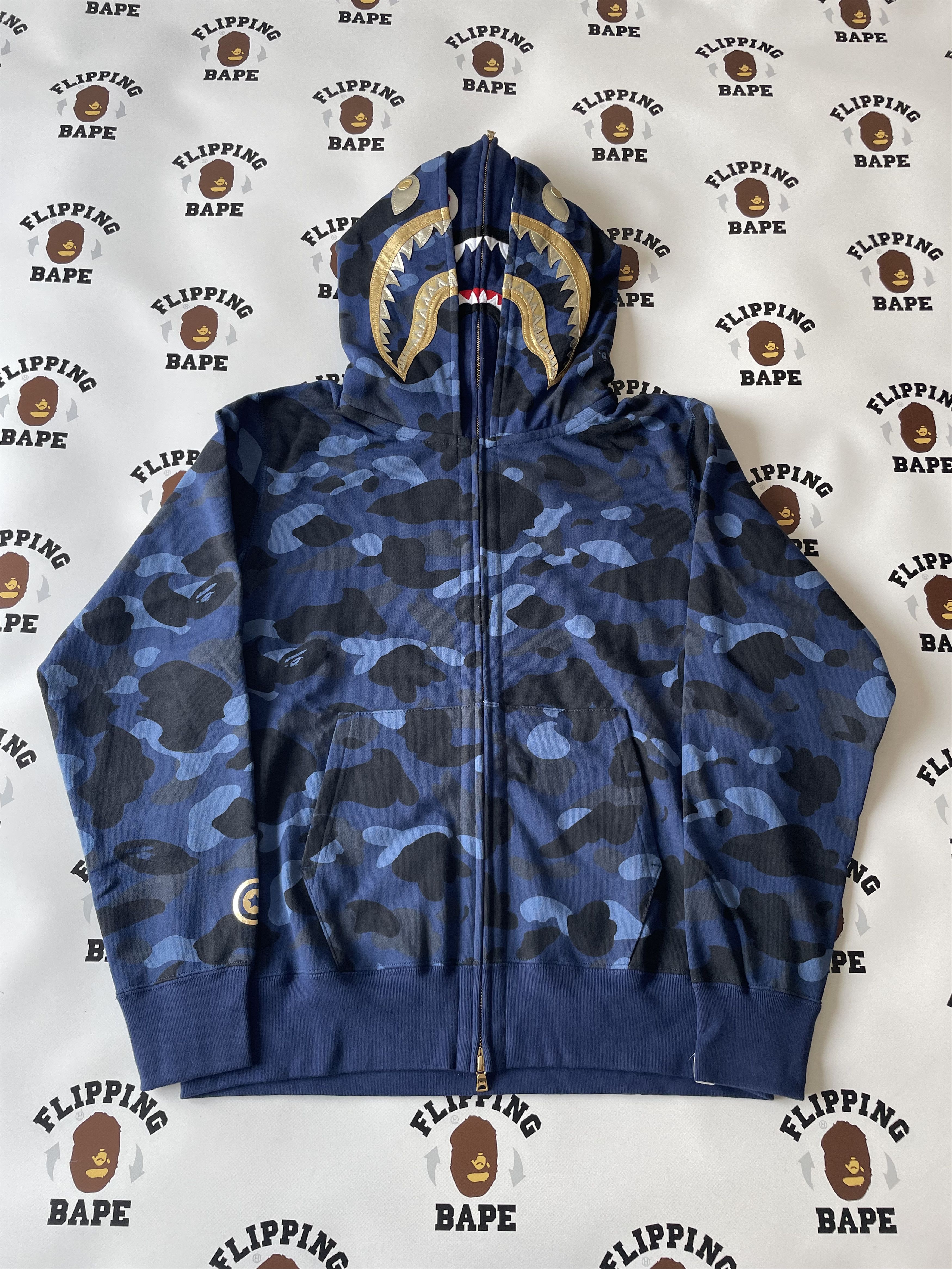 BAPE COLOR CAMO DOUBLE SHARK FULL ZIP HOODIE