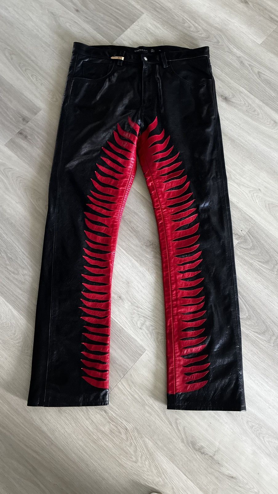 Earthling EARTHLING VIP Black Leather Pants –Sun Ray Size US 38 / EU 54 - 3 Thumbnail
