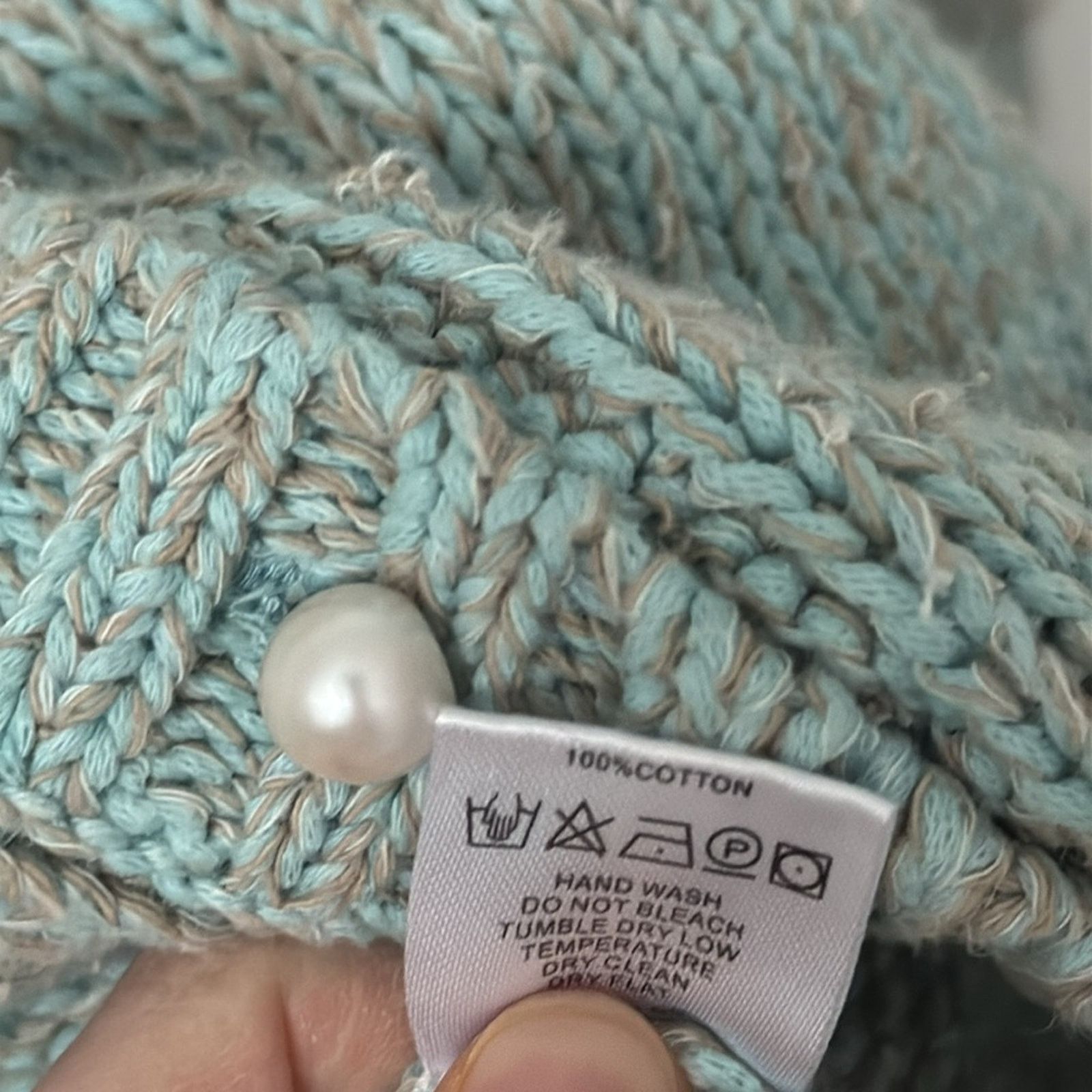 Other Dannijo Cropped Cardigan With Pearl Buttons in Blue Grey Size L / US 10 / IT 46 - 9 Thumbnail
