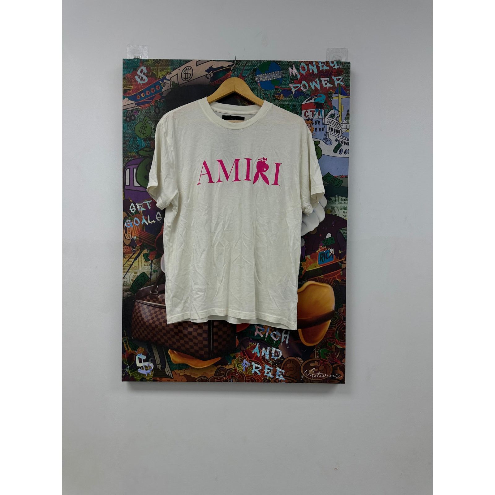 Amiri Amiri Playboy Tee Cream Hot Pink Used Small Size US S / EU 44-46 / 1 - 1 Thumbnail